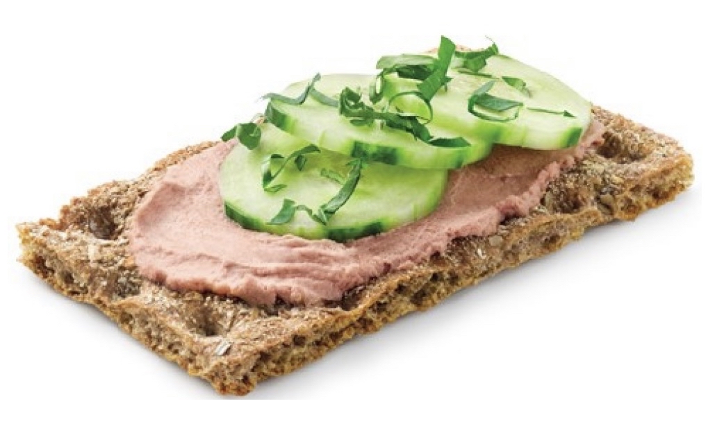 Knäckebröd med leverpastej