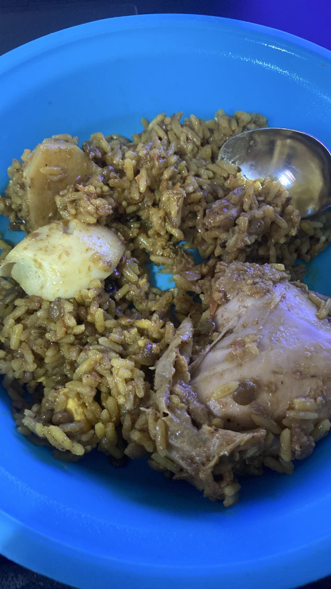 Chicken rice with egg