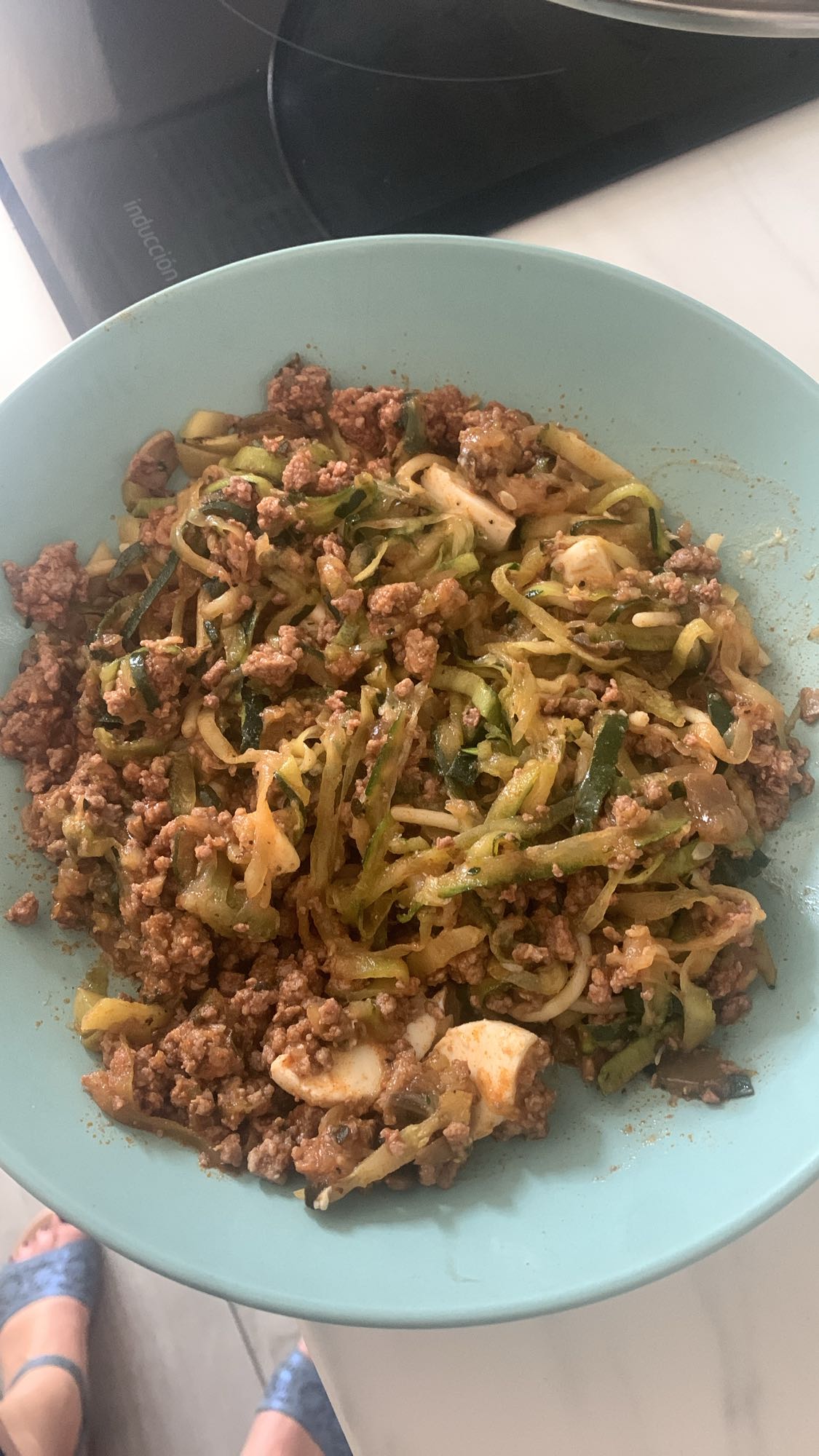 calabacín con carne