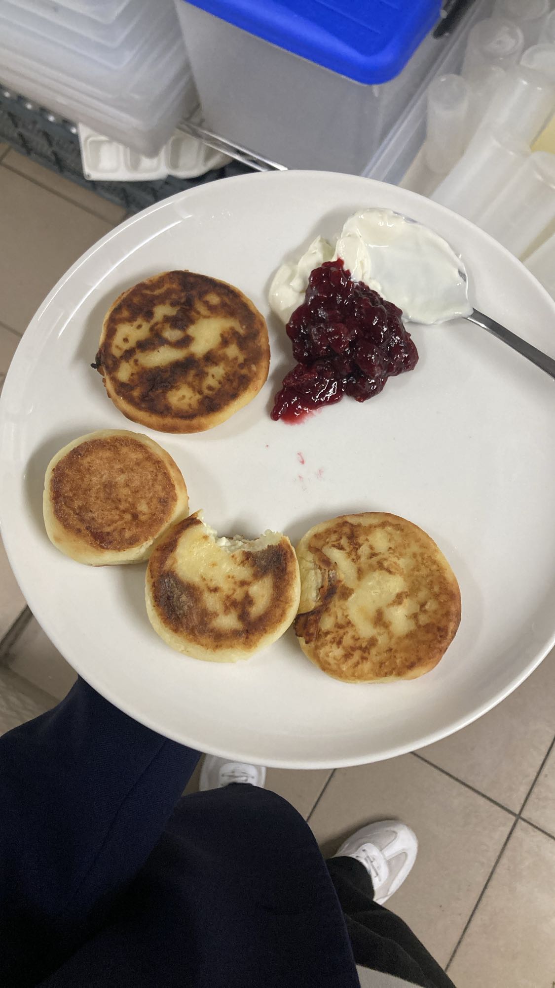 Cottage cheese pancakes plate