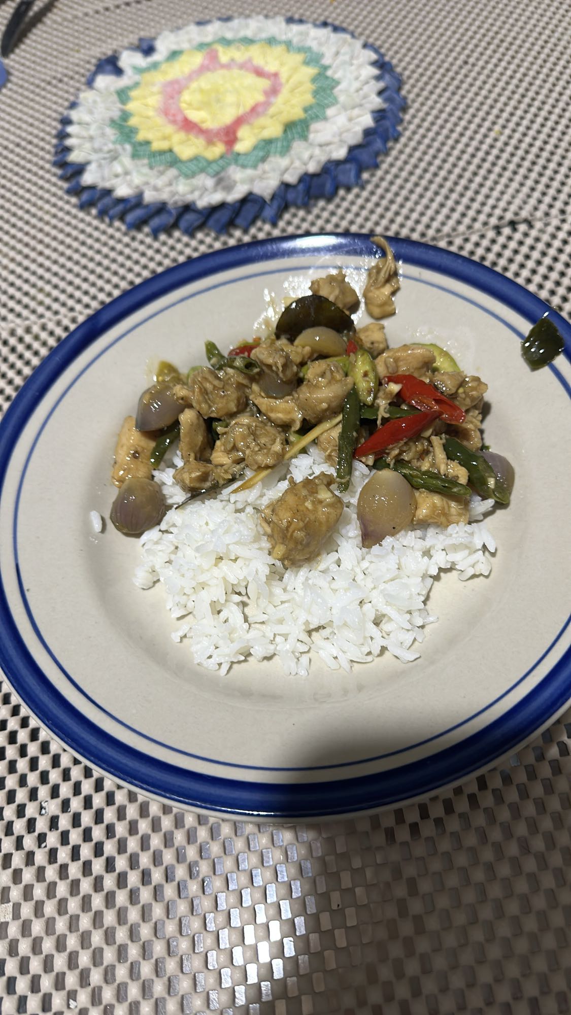 Chicken stir fry with rice