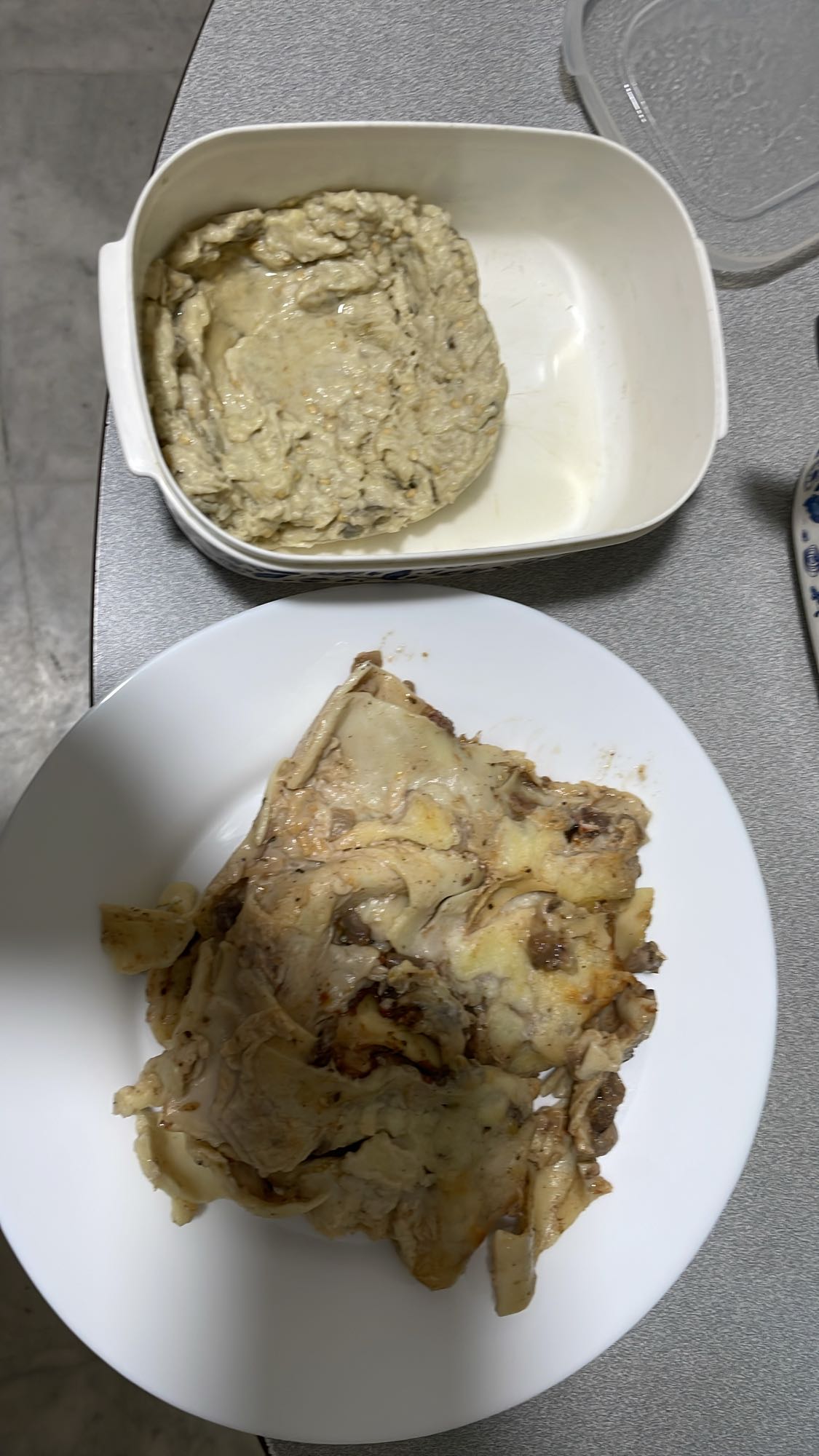 Lasagna with eggplant dip