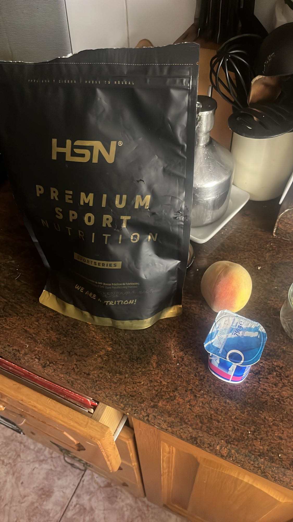 Batido de proteína con yogur y durazno