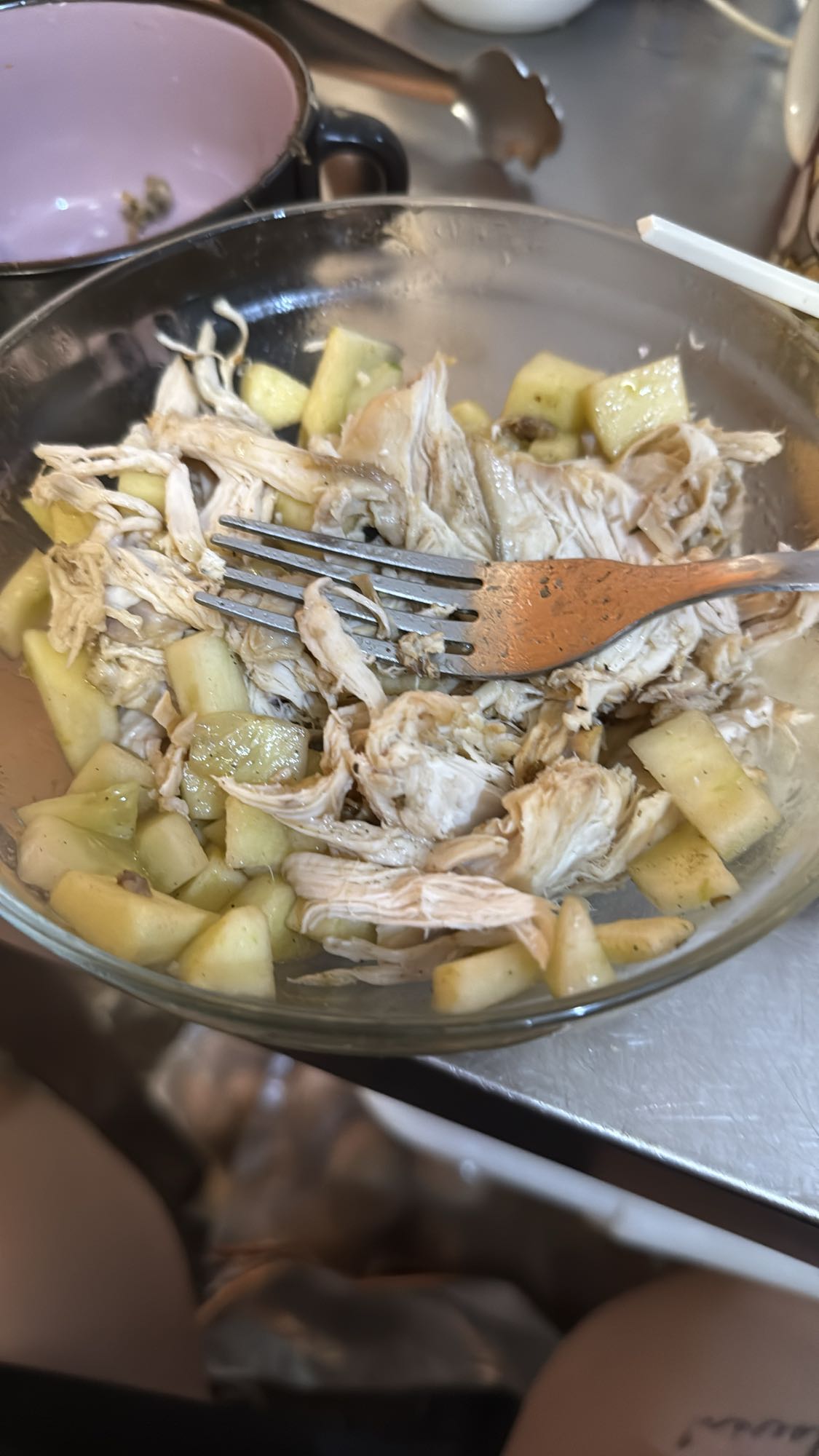 Pollo con manzana