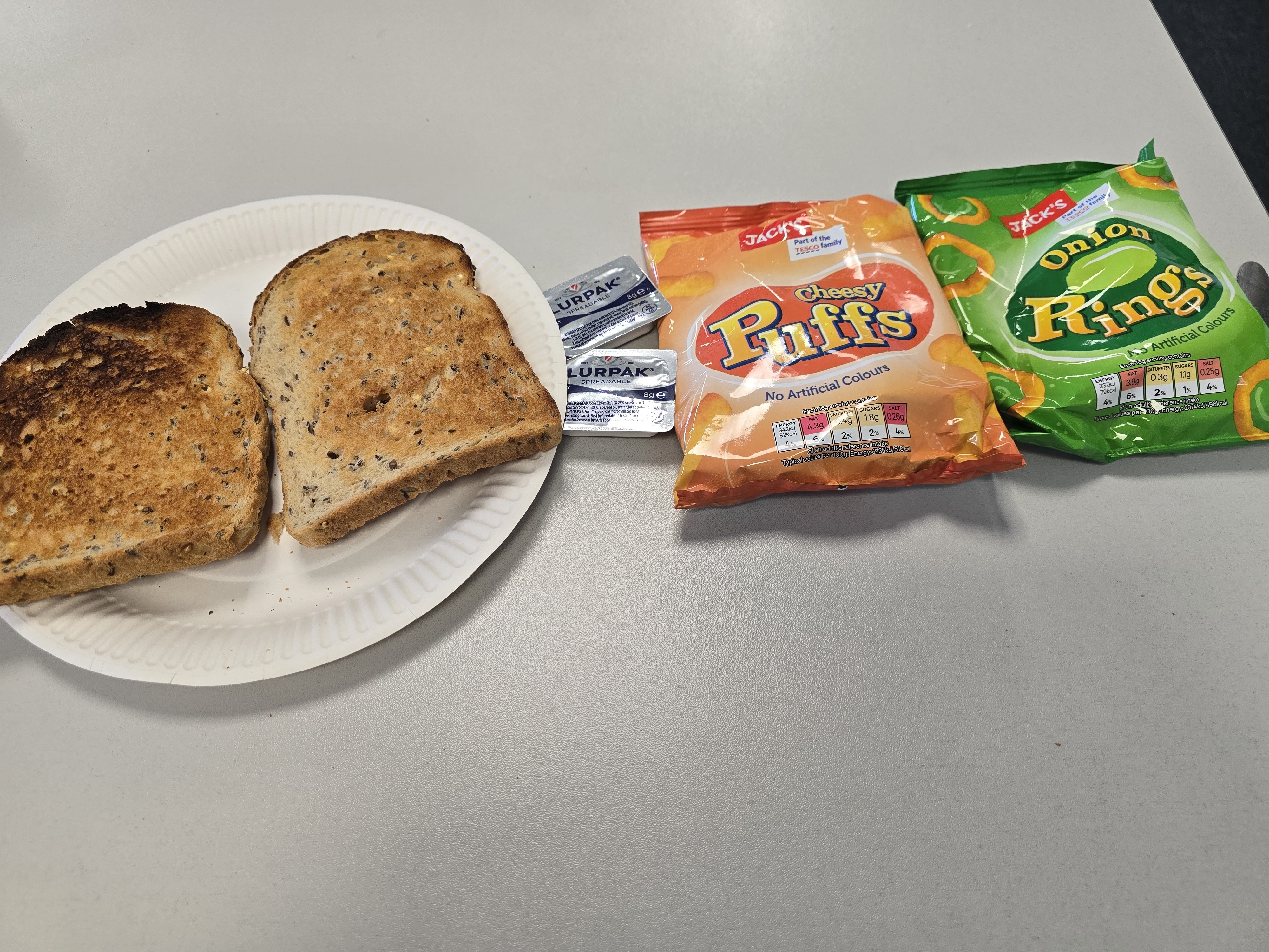 Toast with snacks