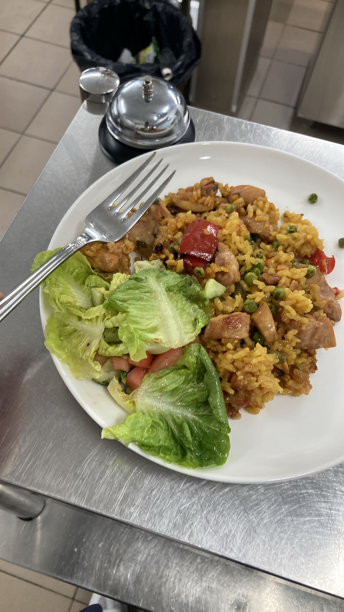 Chicken rice with salad