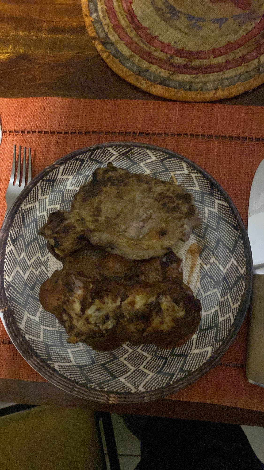 Côte de porc et gratin d’aubergines