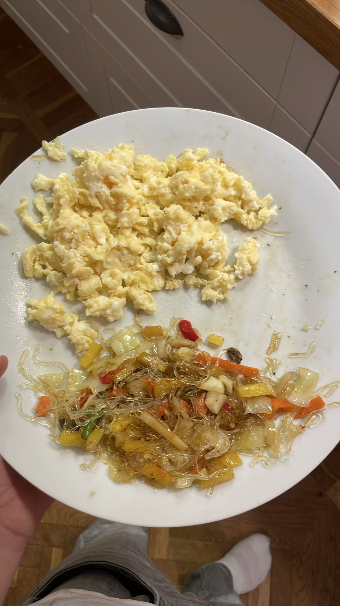 Äggröra med glasnudlar