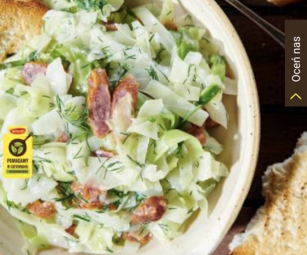 Młoda kapusta z kiełbasą