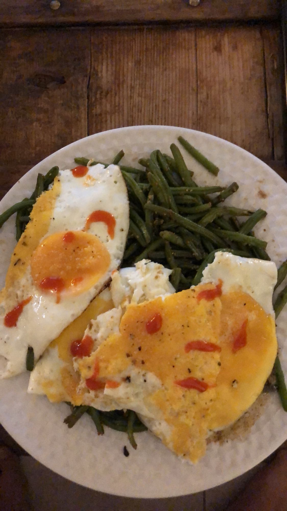 Oeufs et haricots verts