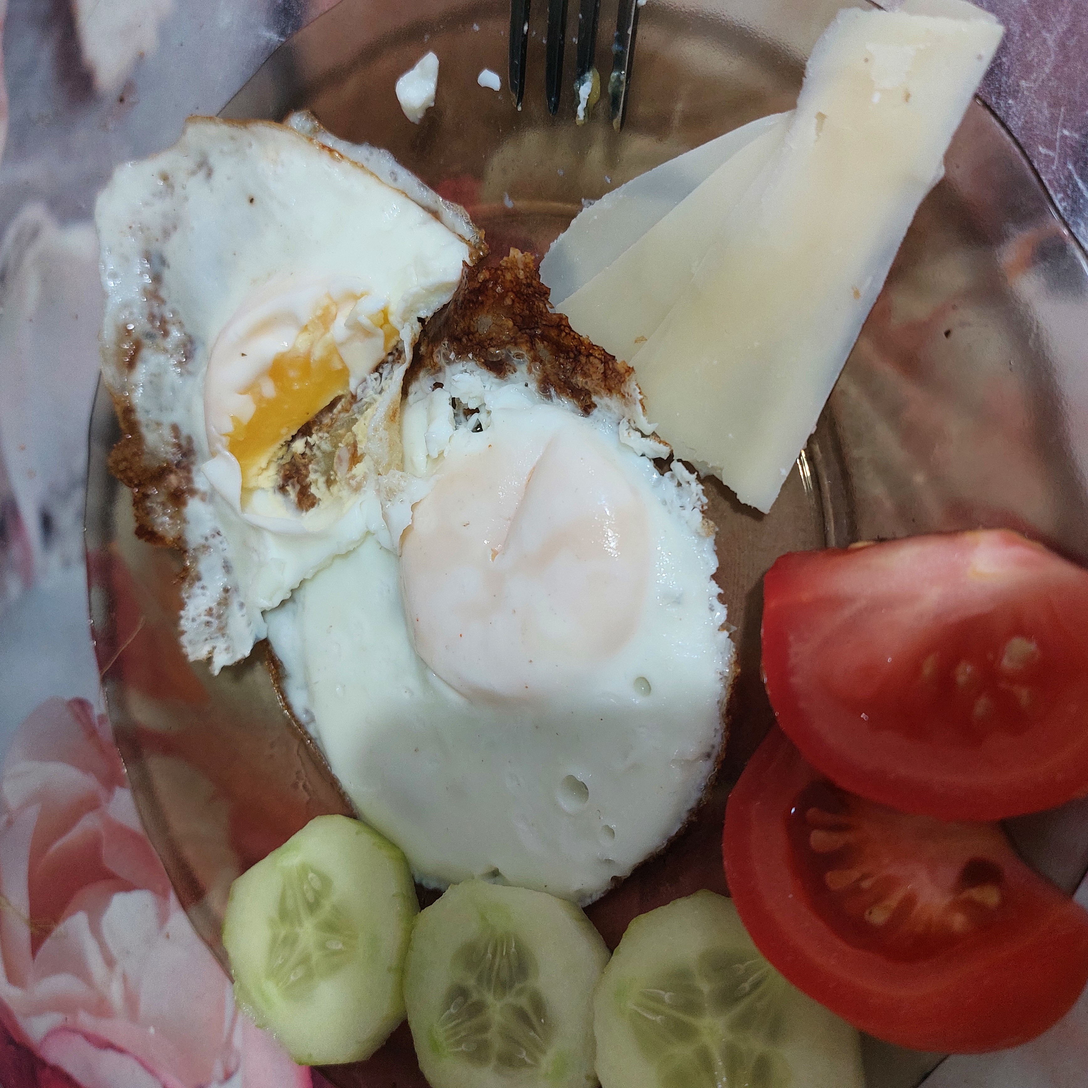 Eggs, cheese, veggies plate
