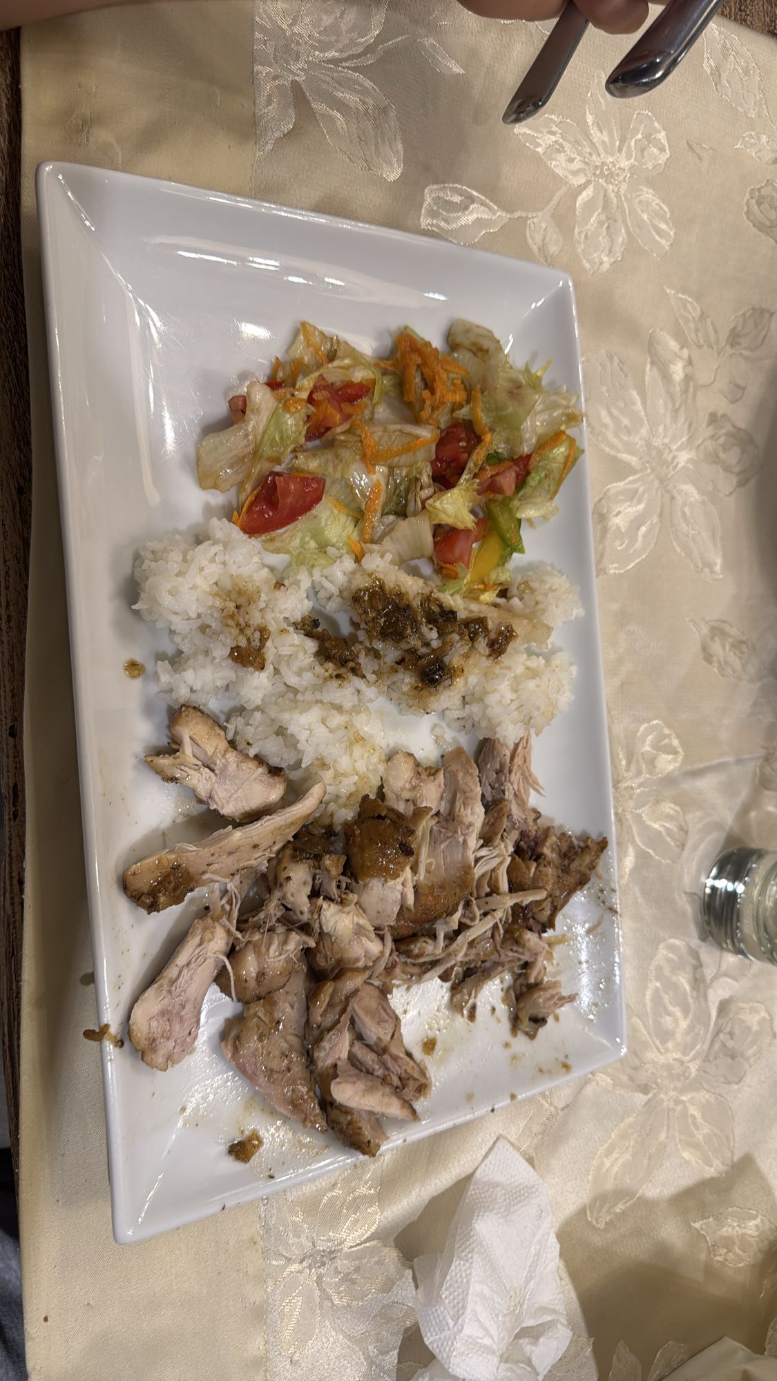 Pollo con arroz y ensalada