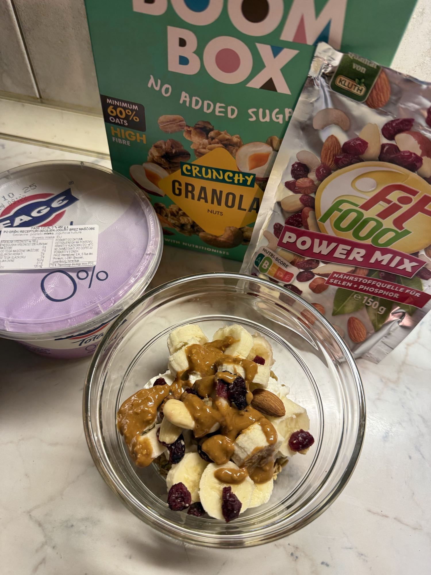 Yogurt Nut Banana Bowl