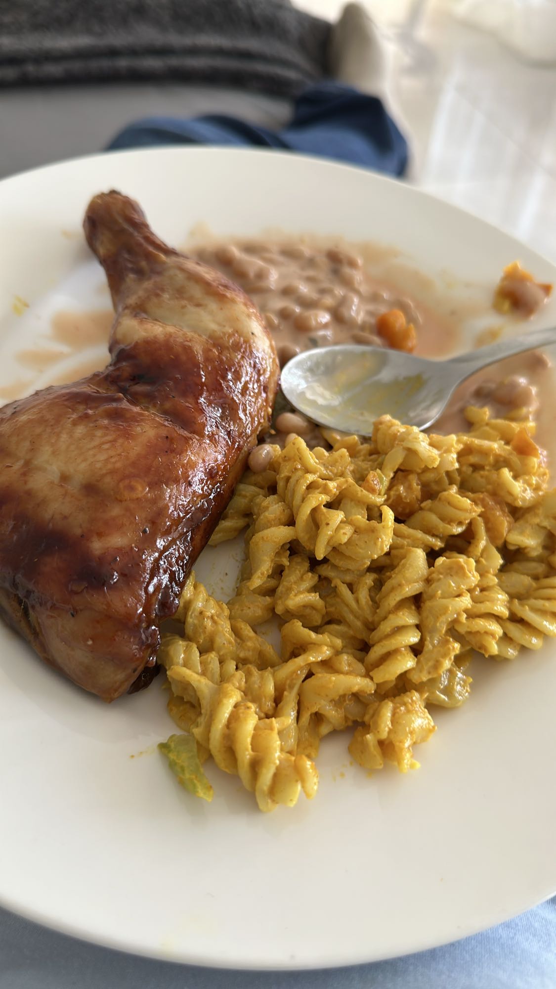 Chicken, pasta, and beans