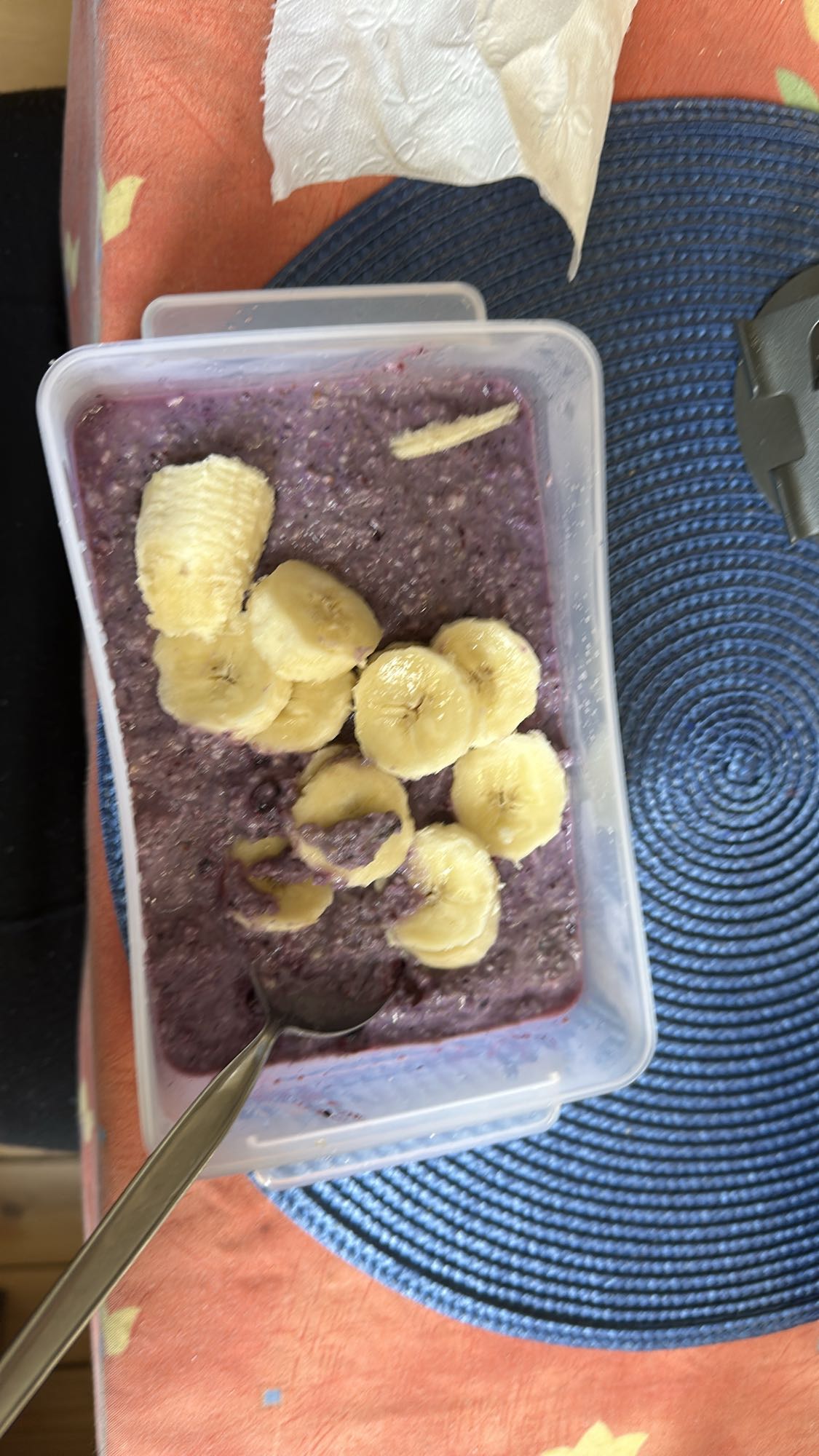 Blåbärsgröt med banan