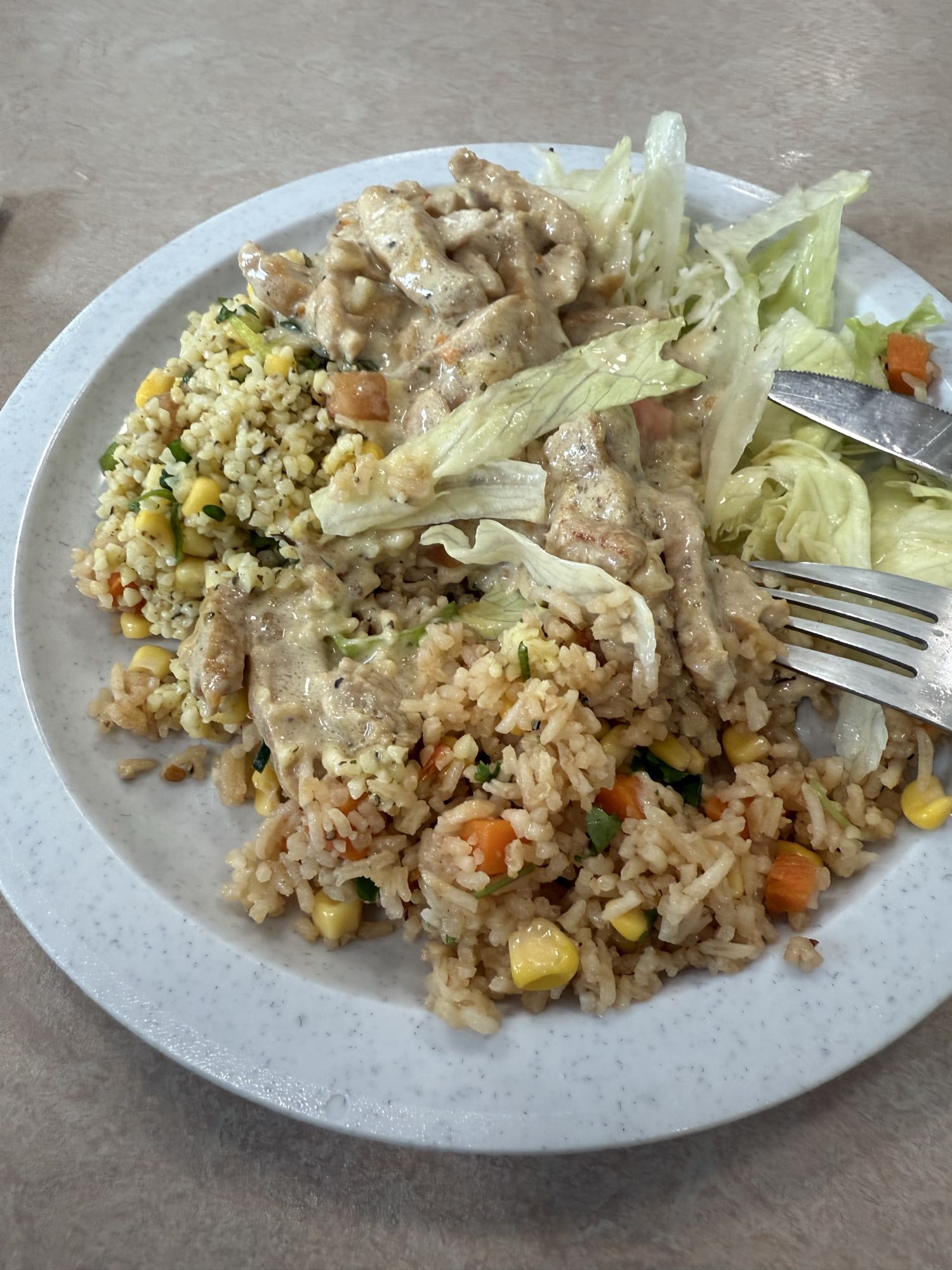 Kycklinggryta med ris och bulgur