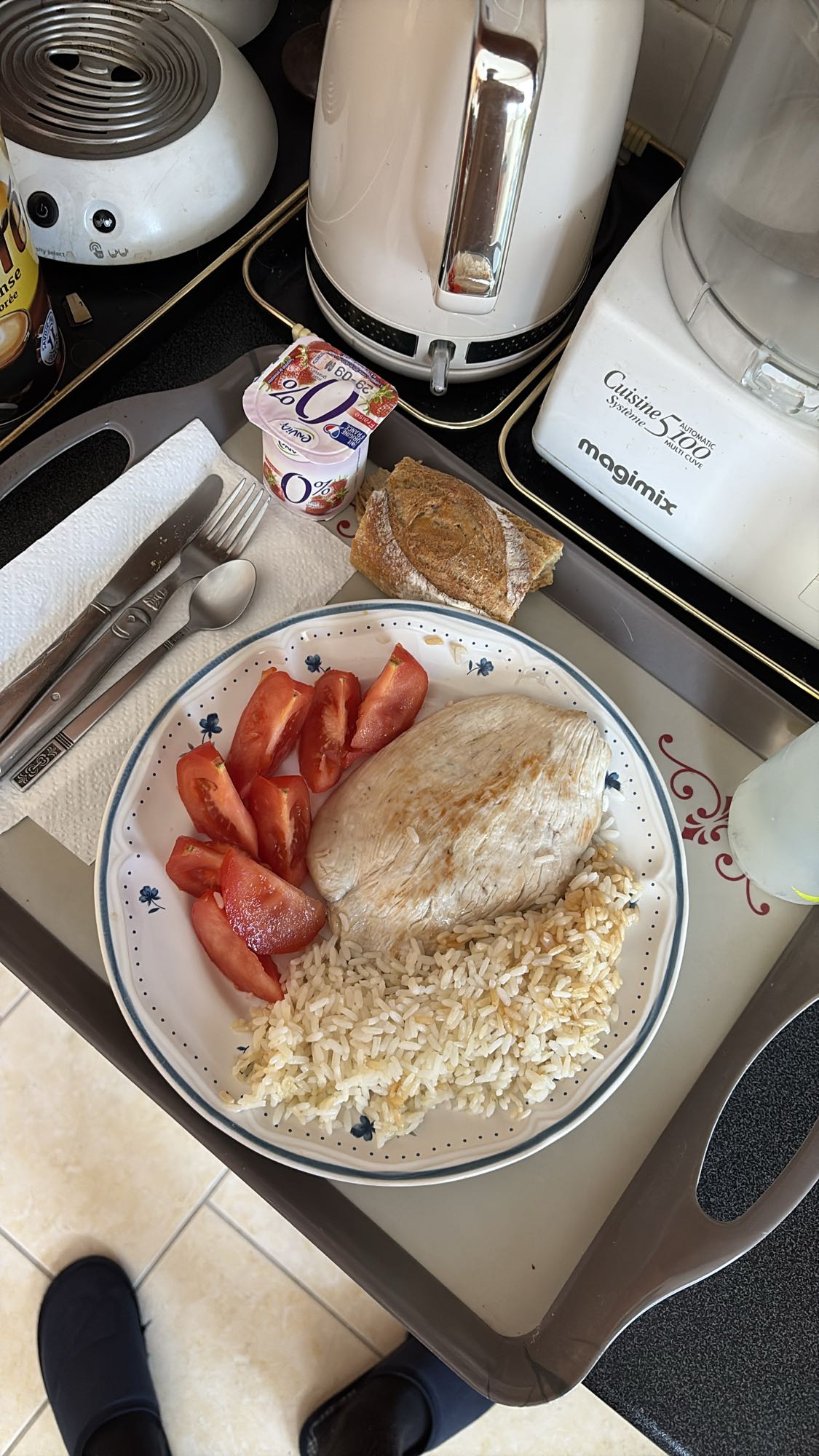 Poulet riz et légumes