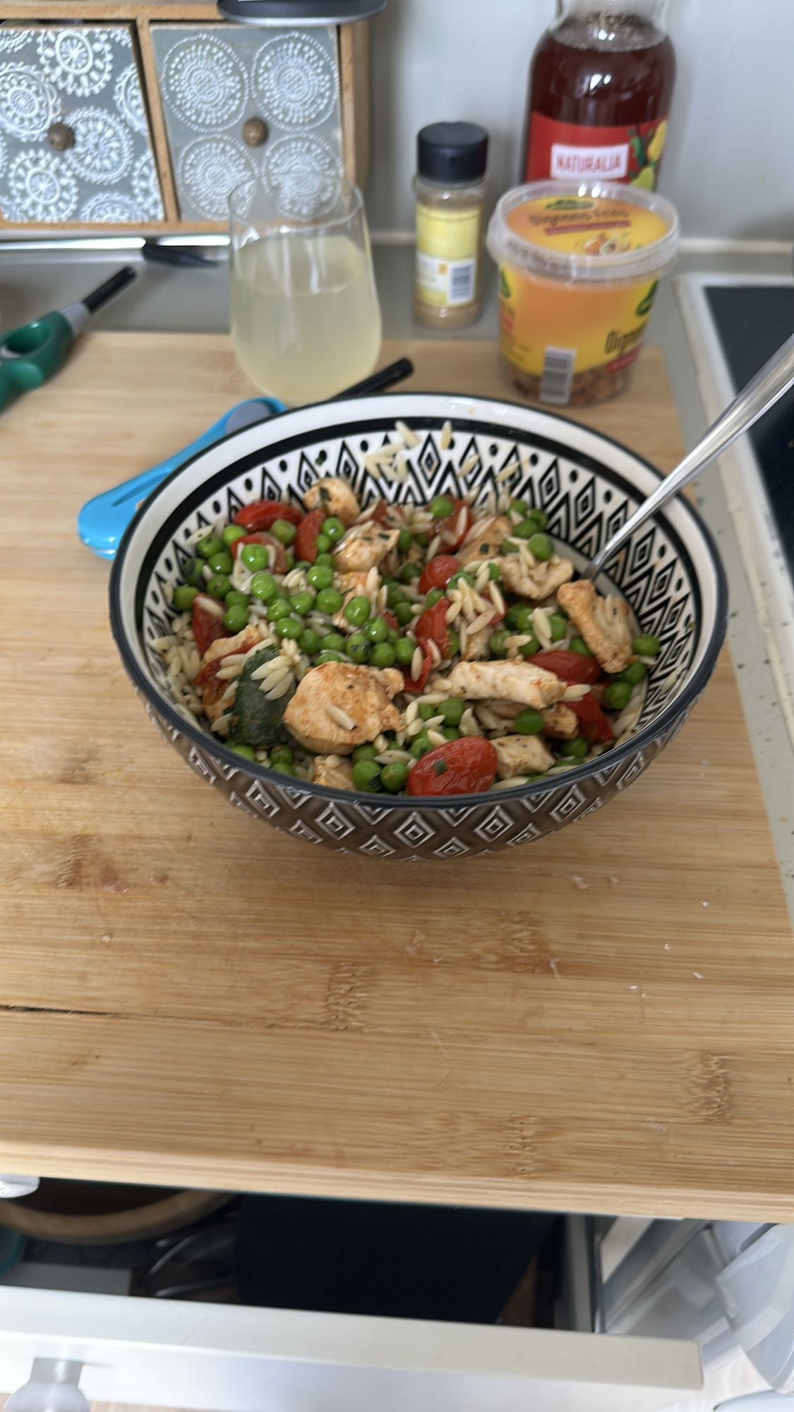 Pâtes au poulet et légumes