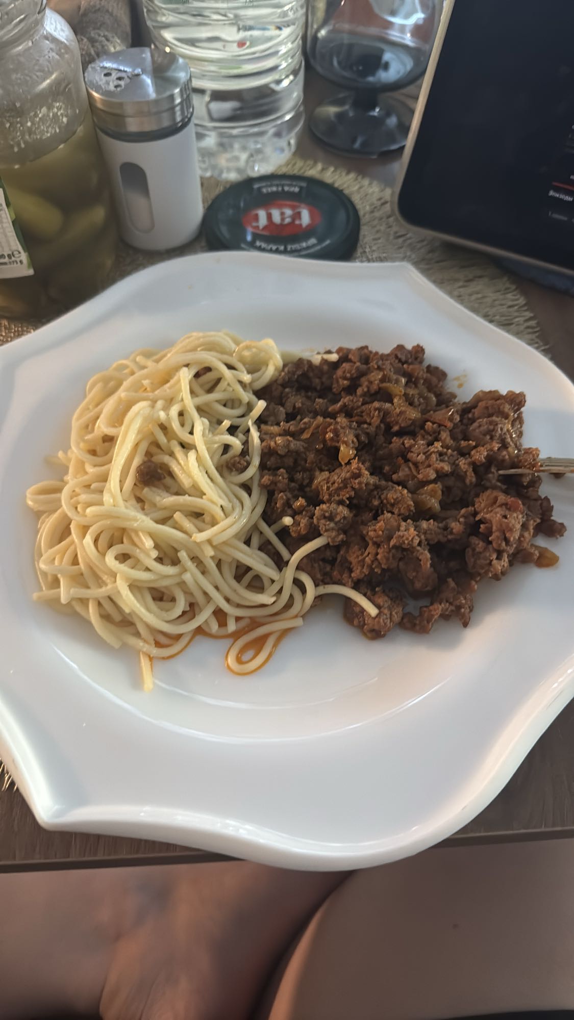 спагетти с мясным фаршем