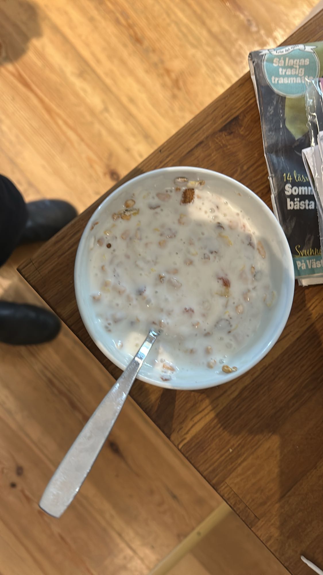 Liten skål müsli med mjölk