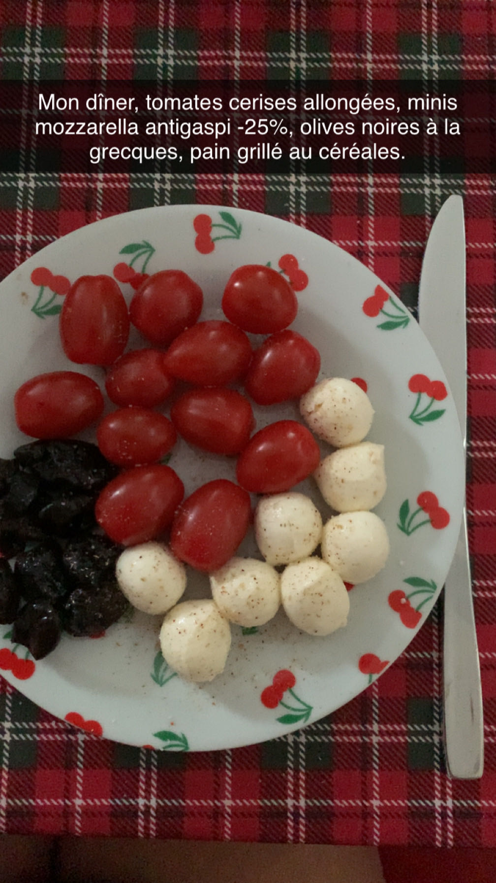 Dîner tomates mozzarella