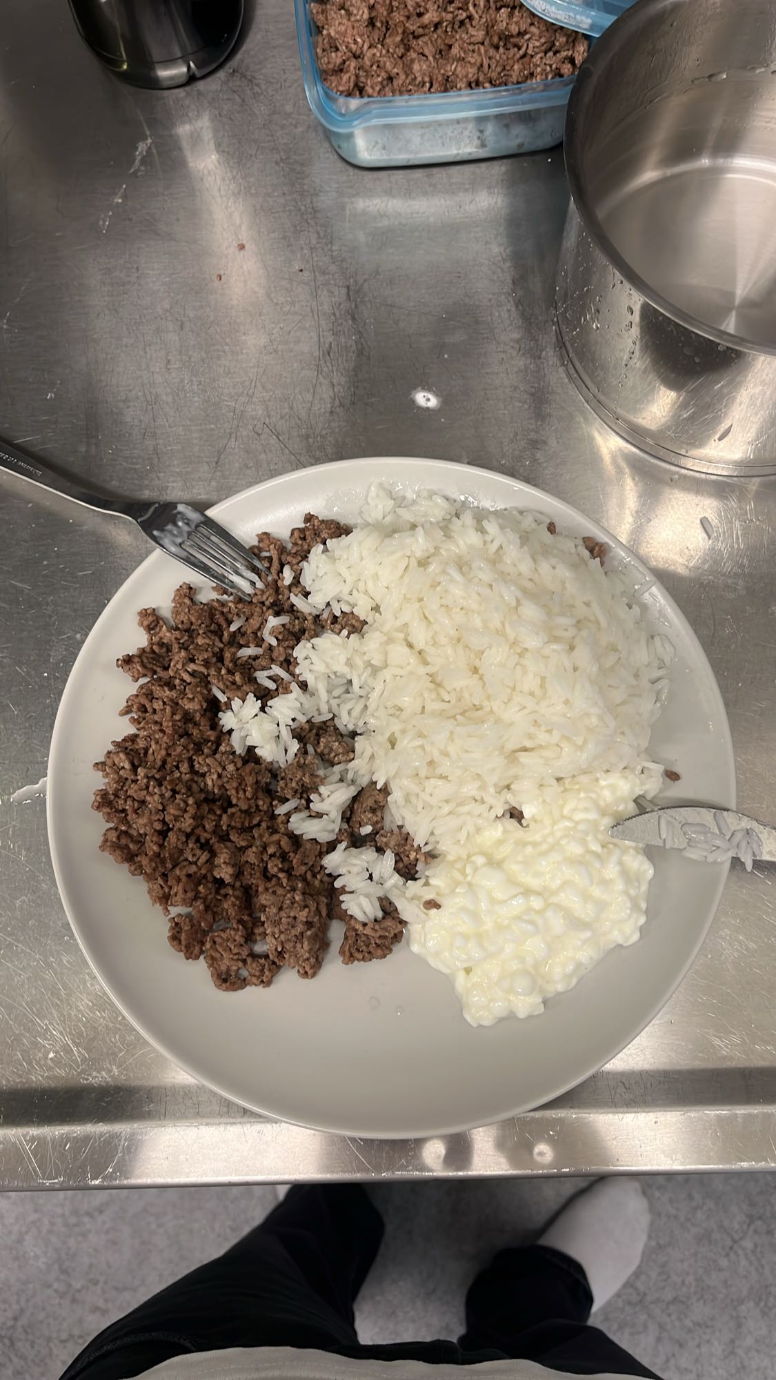 Köttfärs, ris och keso