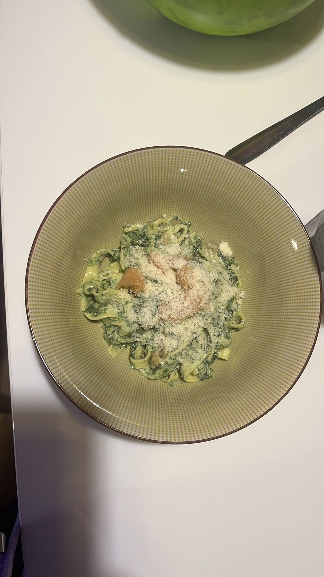 Tagliatelles épinards crème