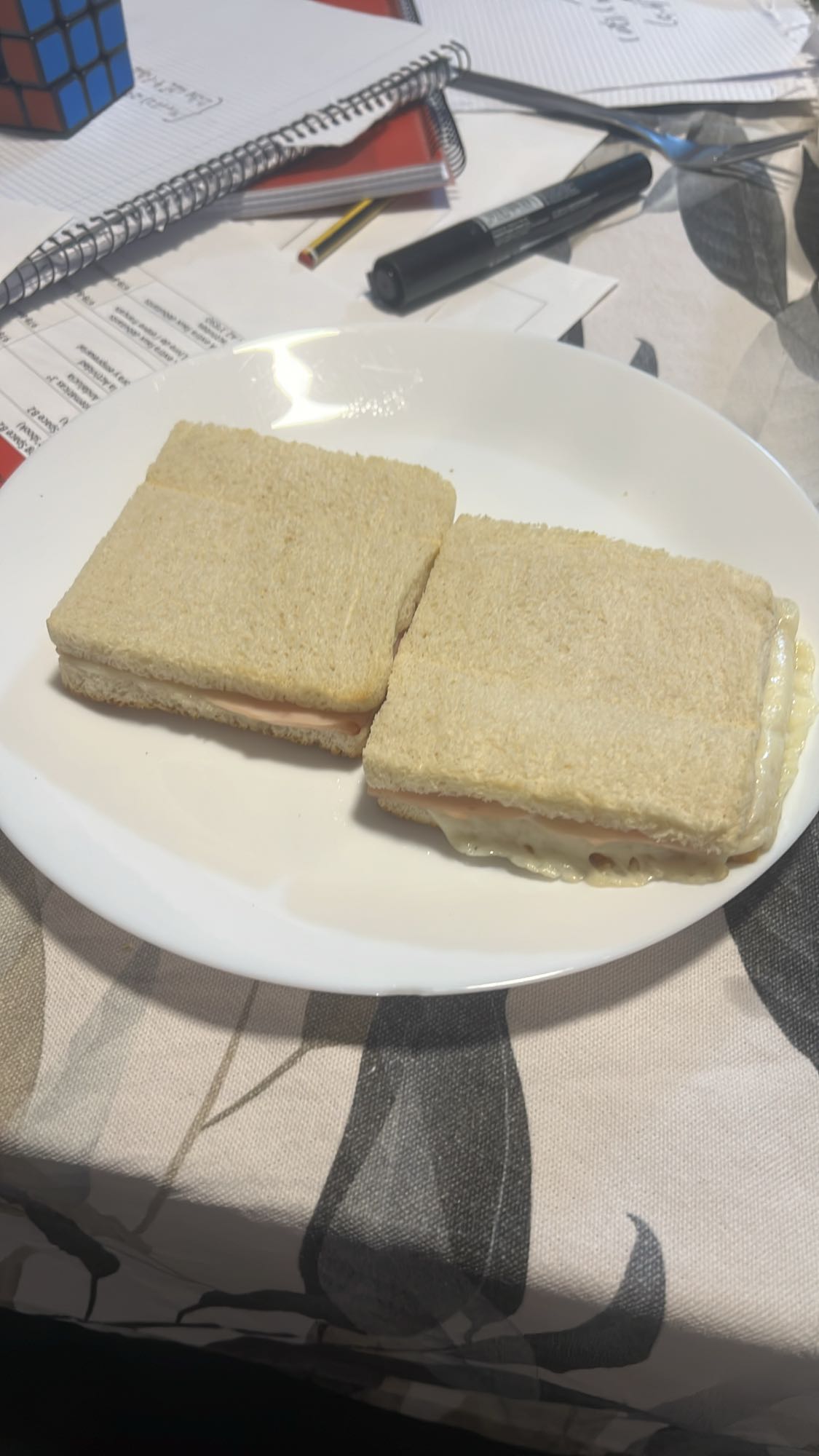 Sándwich de jamón y queso