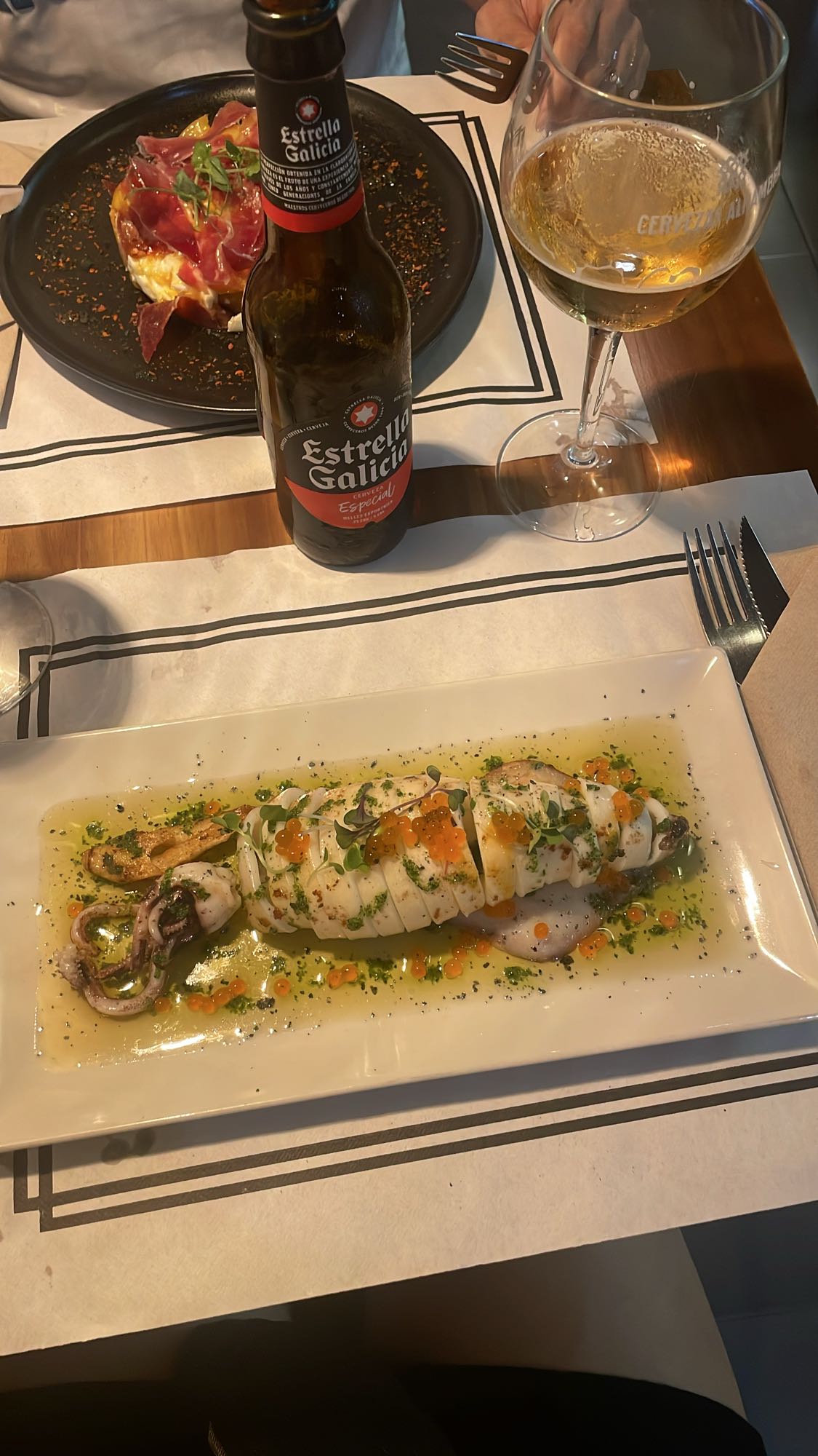 calamar a la plancha con huevas