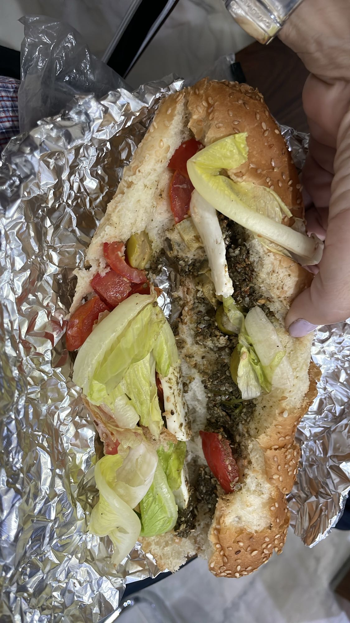 Zaatar veggie sandwich