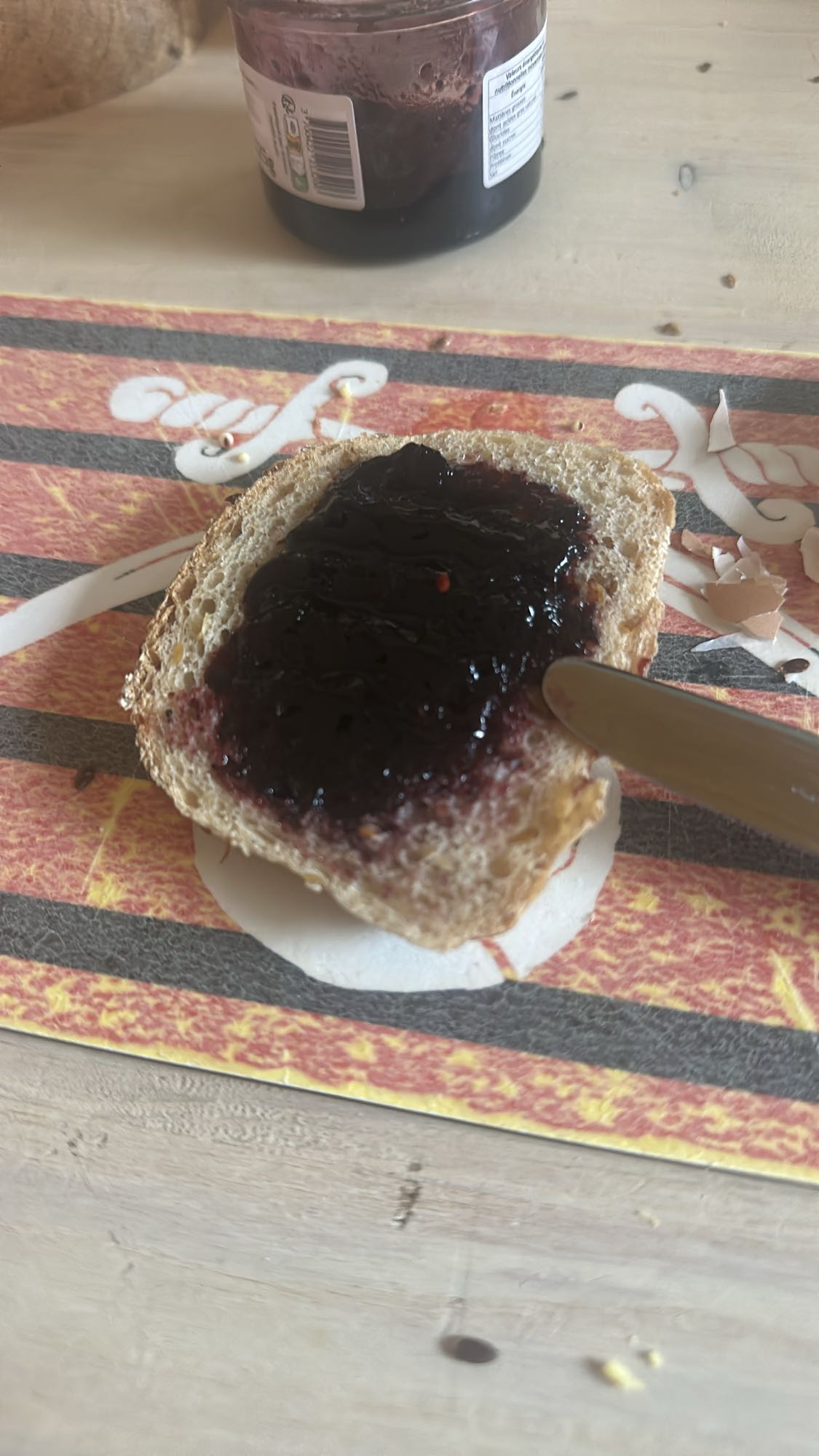 Bread with berry jam