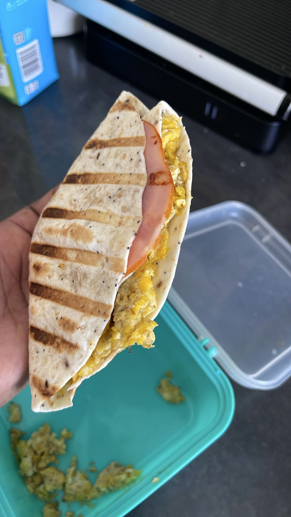 Egg and ham wrap