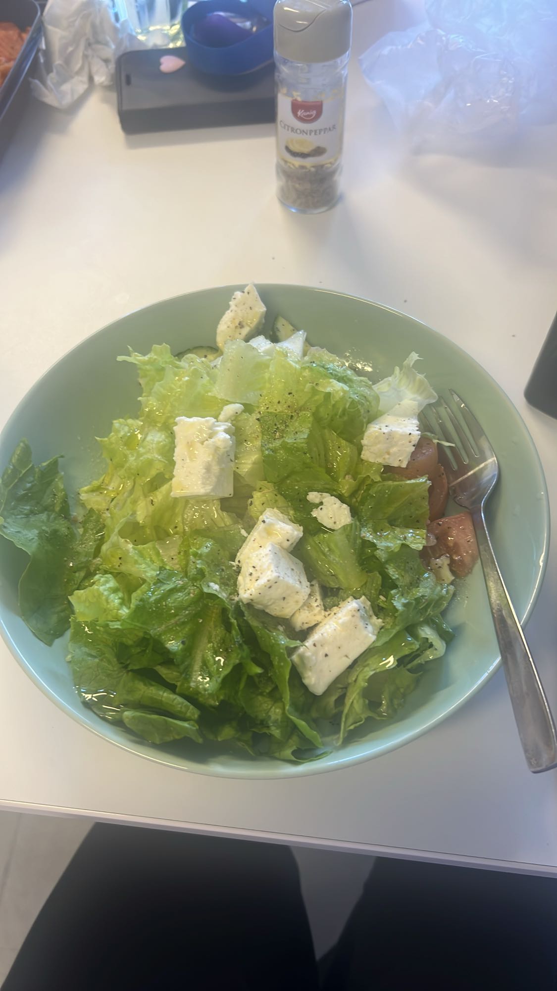 Grönsallad med fetaost