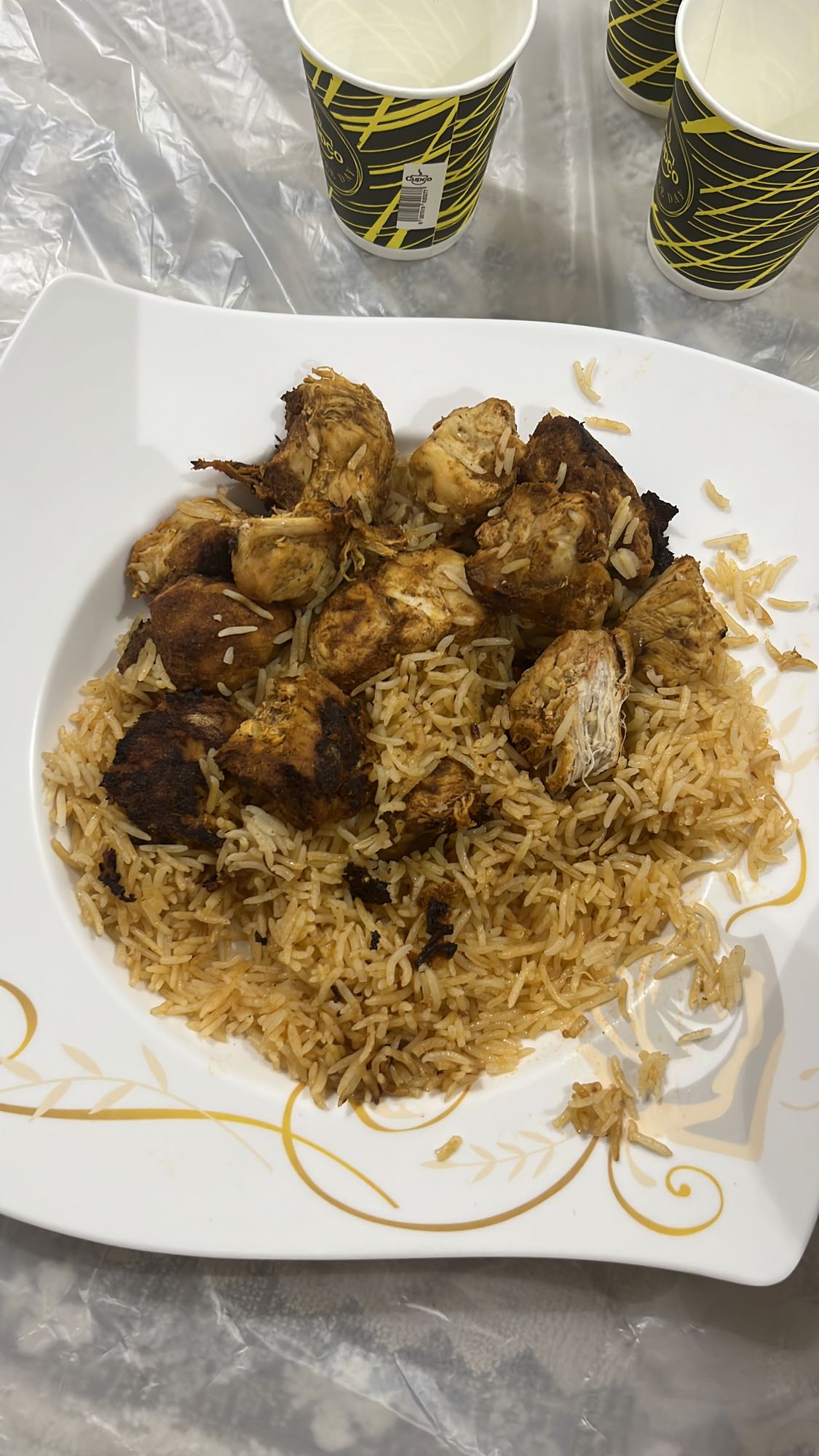 دجاج مشوي مع أرز