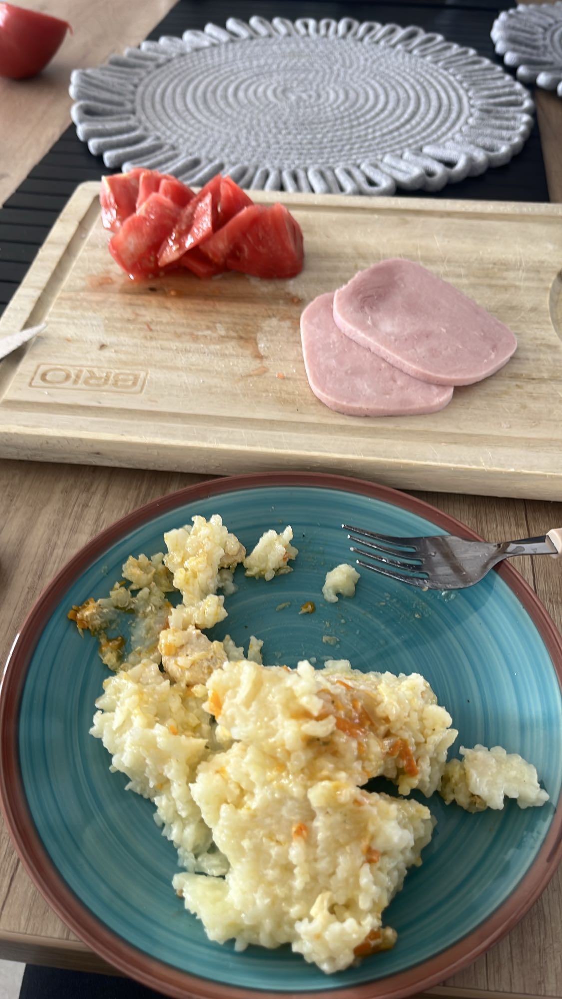 Orez cu legume și șuncă