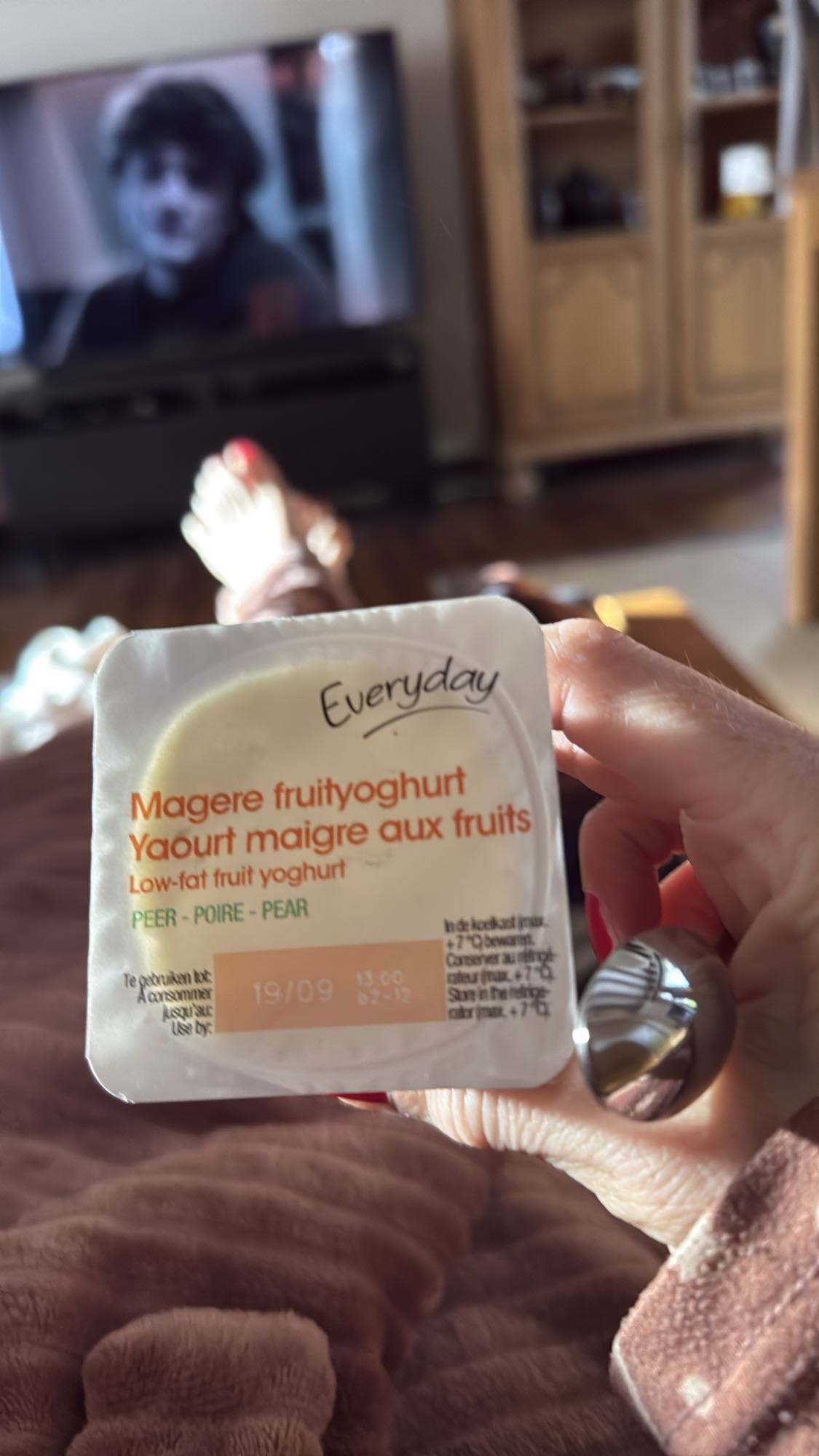 Magere fruityoghurt peer