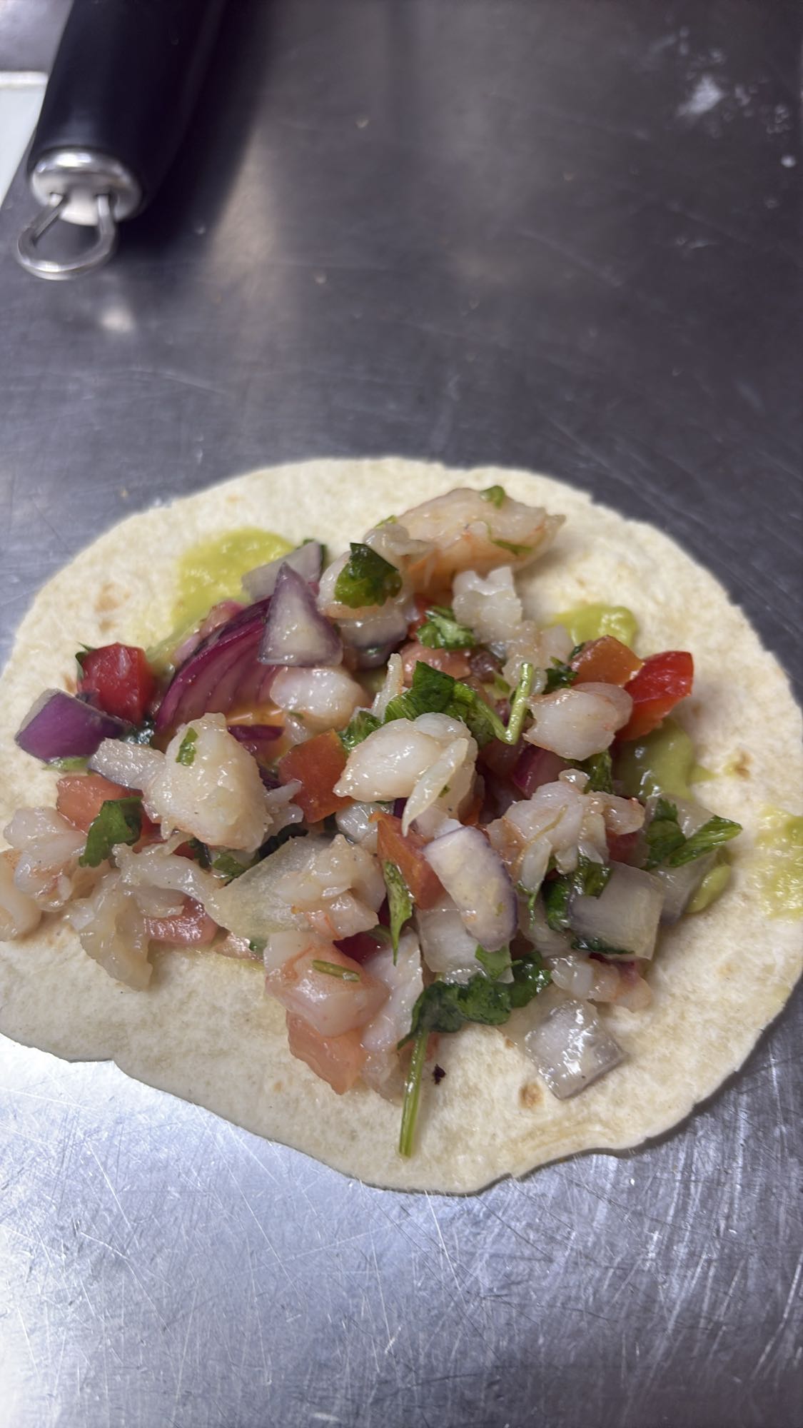 Taco de camarón fresco