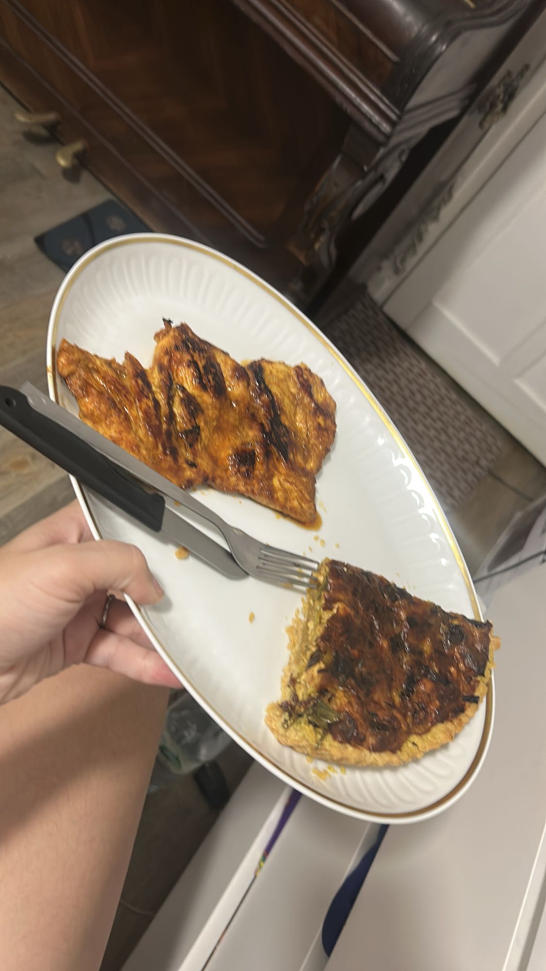 Poulet grillé et quiche