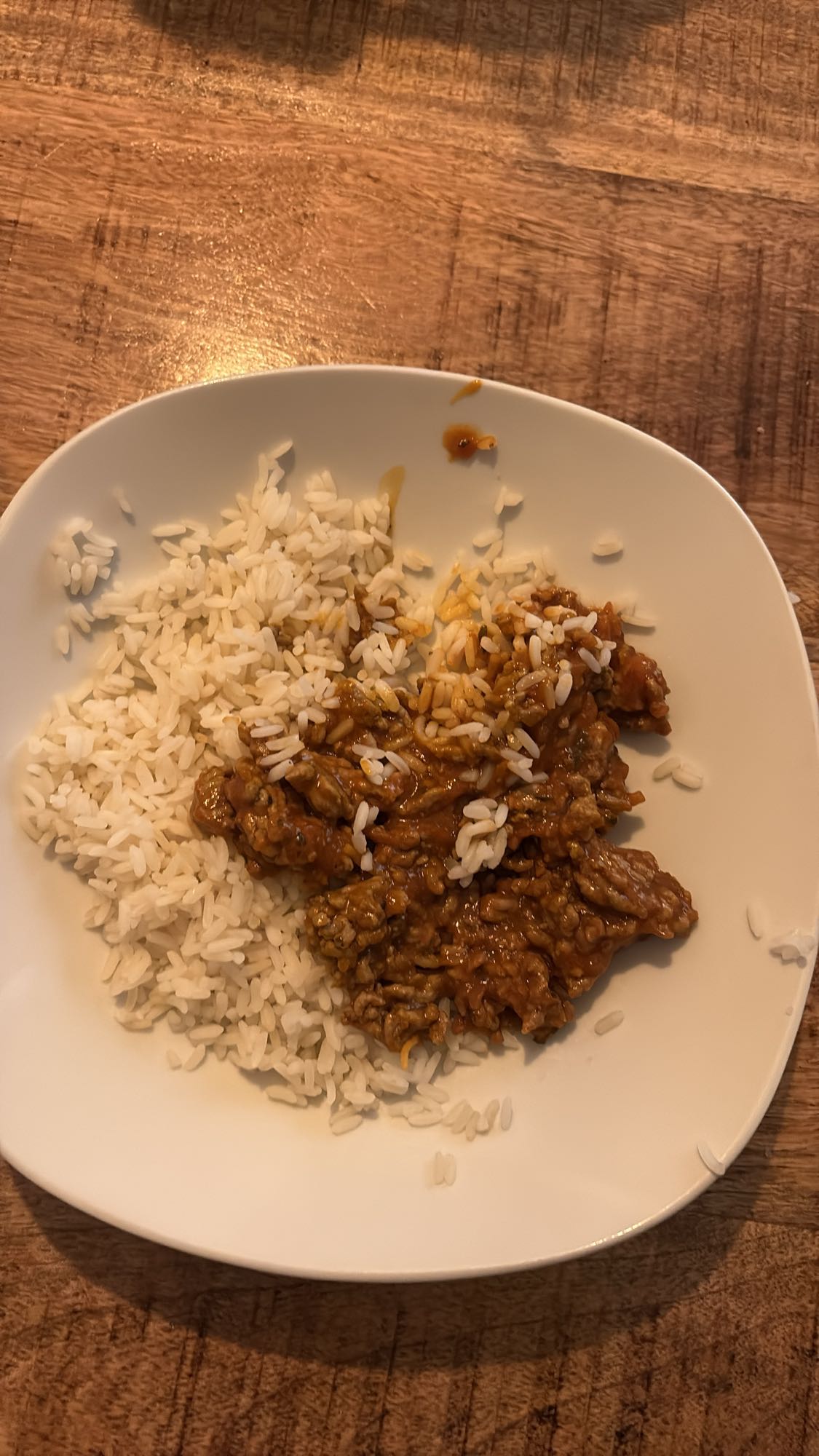 Rijst met gehaktsaus