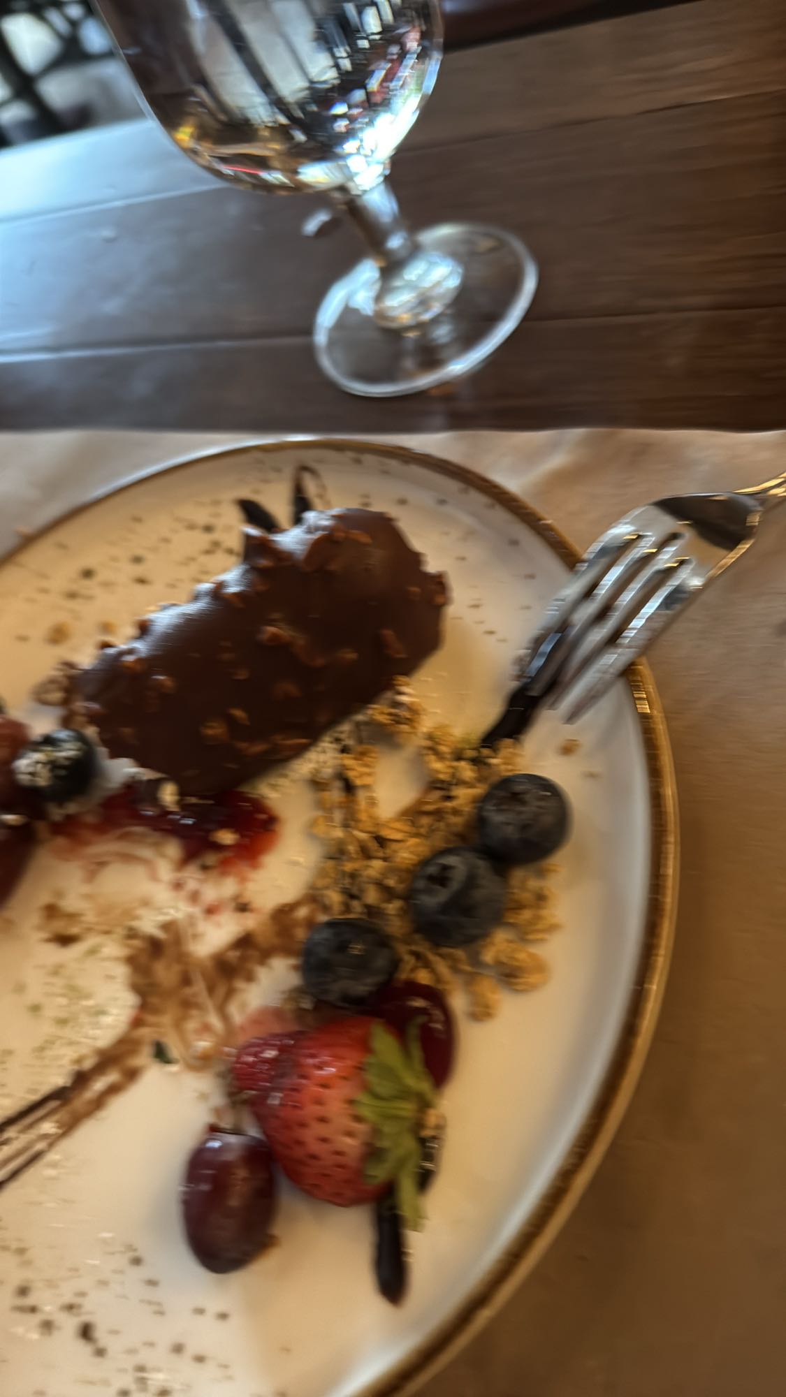 Dessert chocolat et fruits