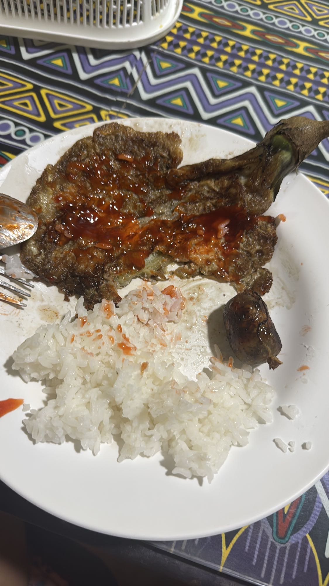 Eggplant omelette with rice