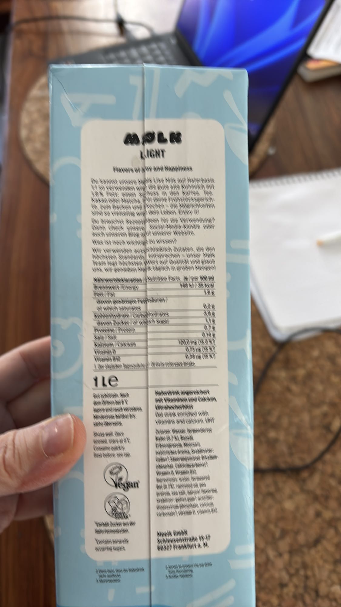 Lait végétal light