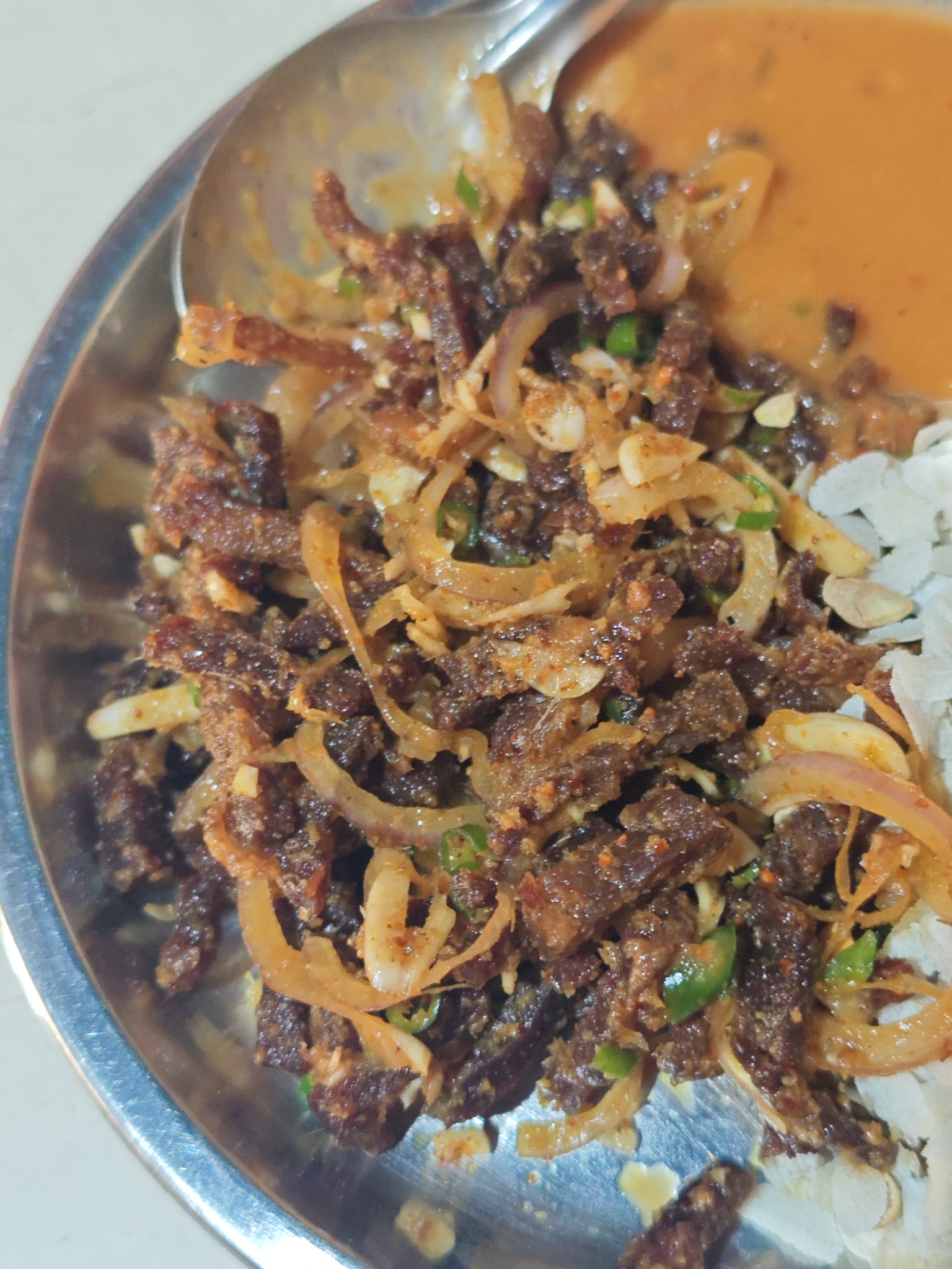 Spicy Beef Fry with Onions