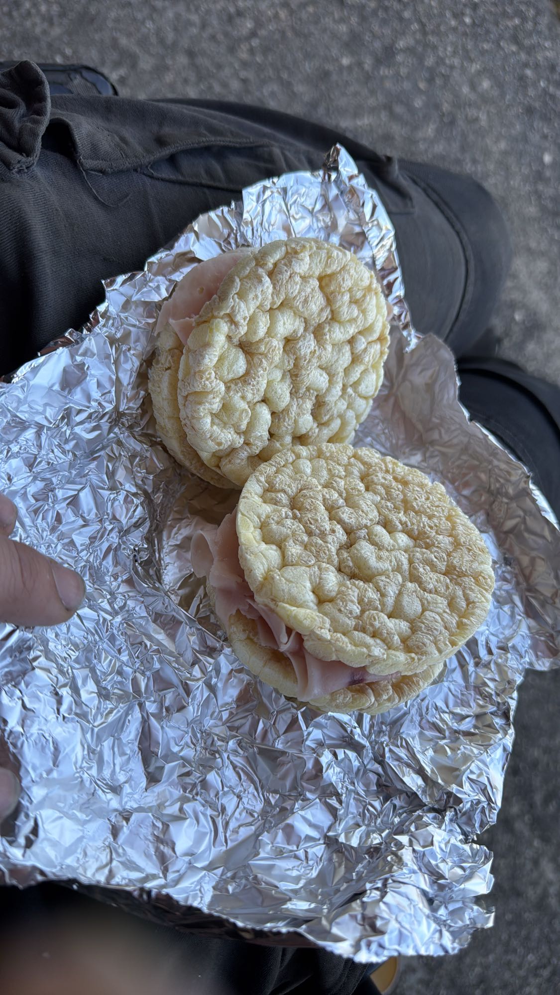 tortas de arroz con jamón de pavo