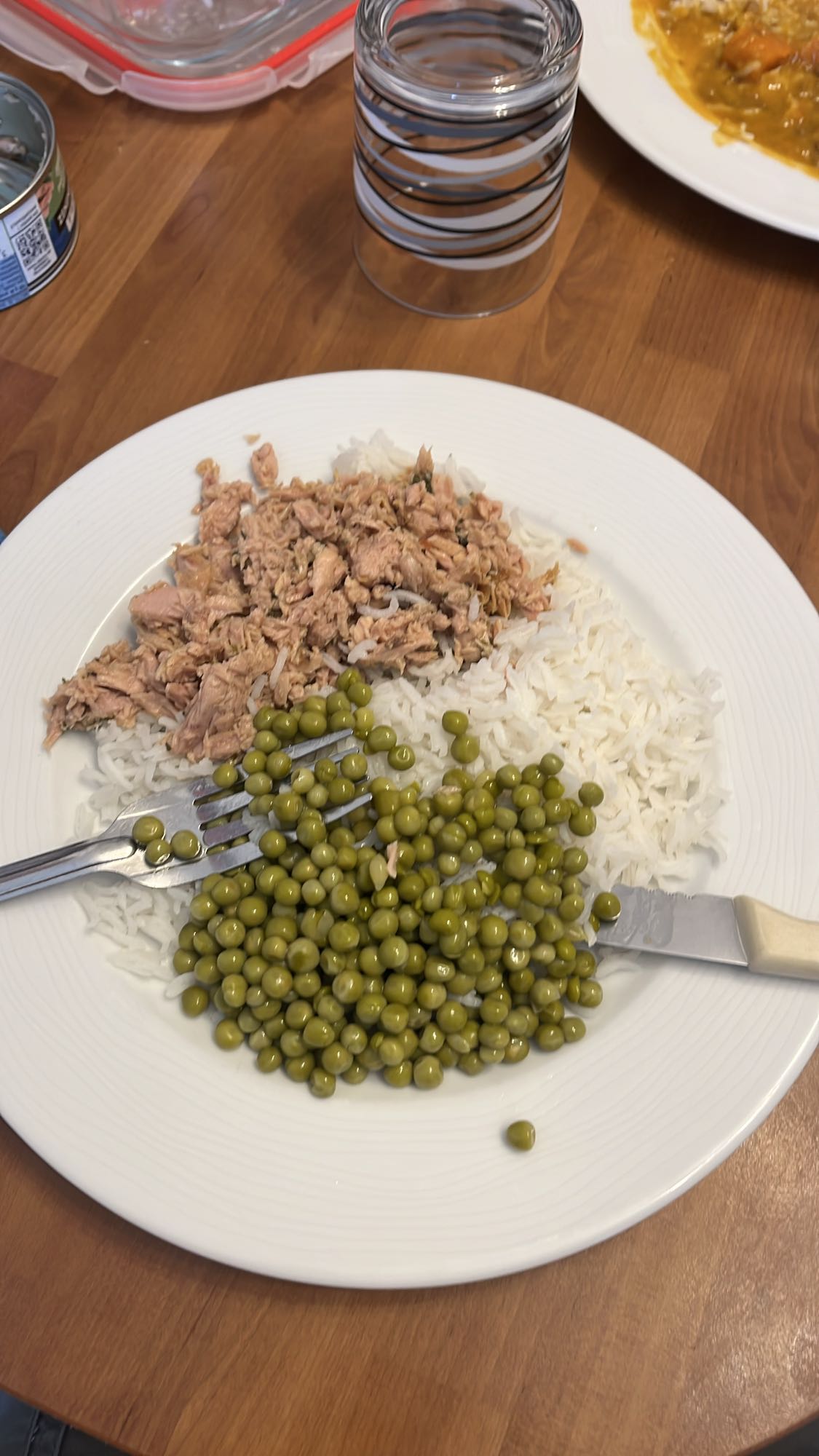 Riz, thon et petits pois