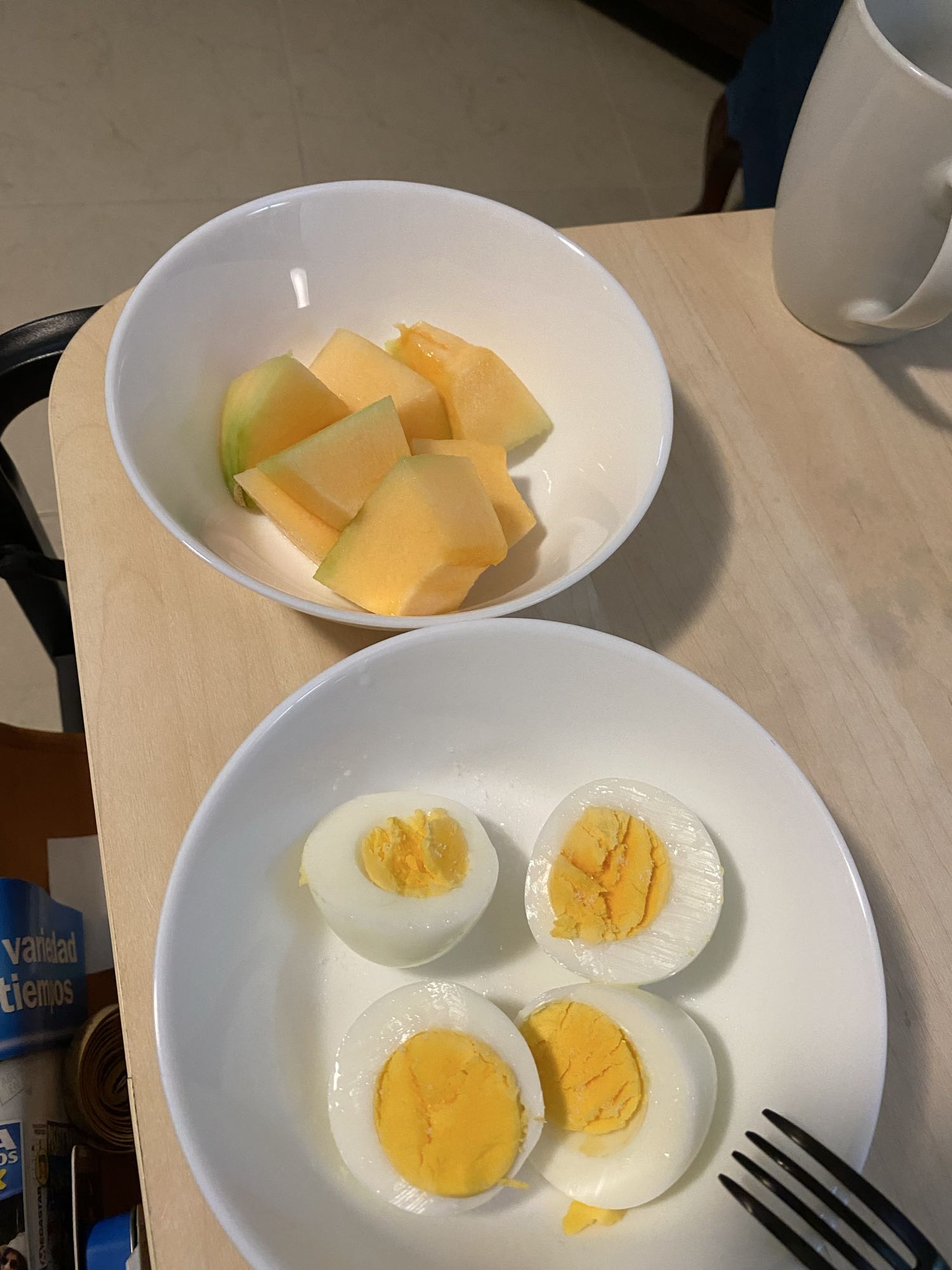 Huevos con melón