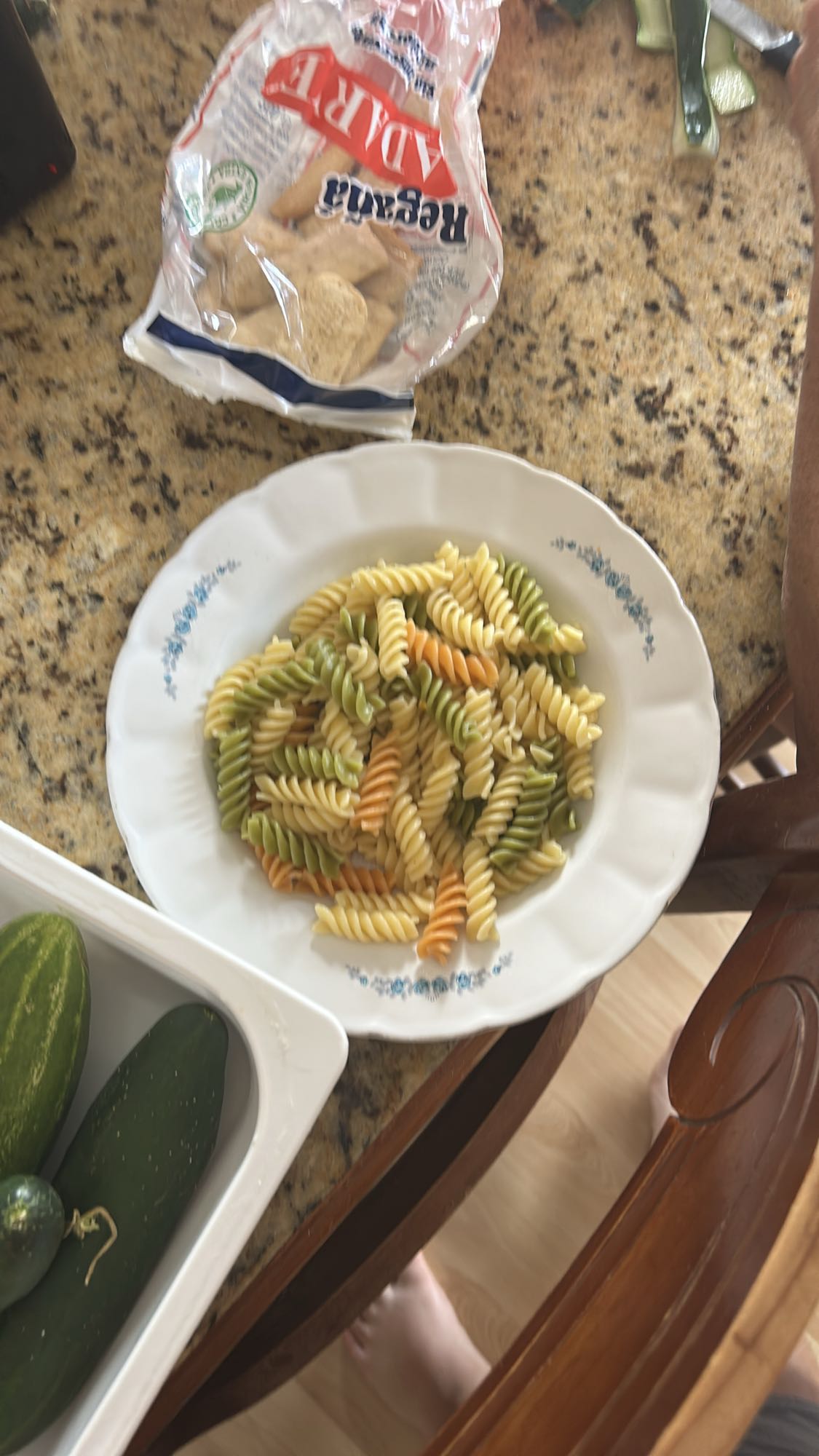 pasta tricolor hervida