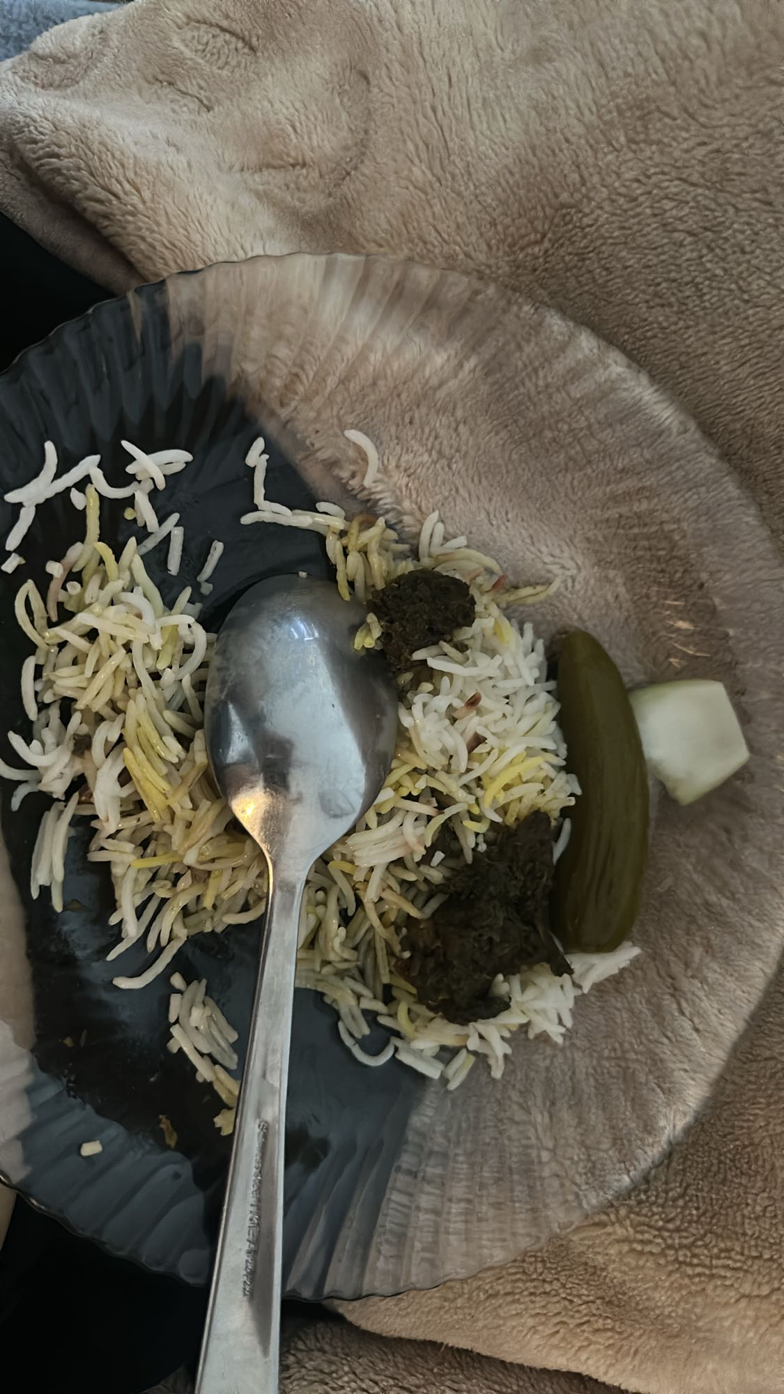 Ris med kött och pickles