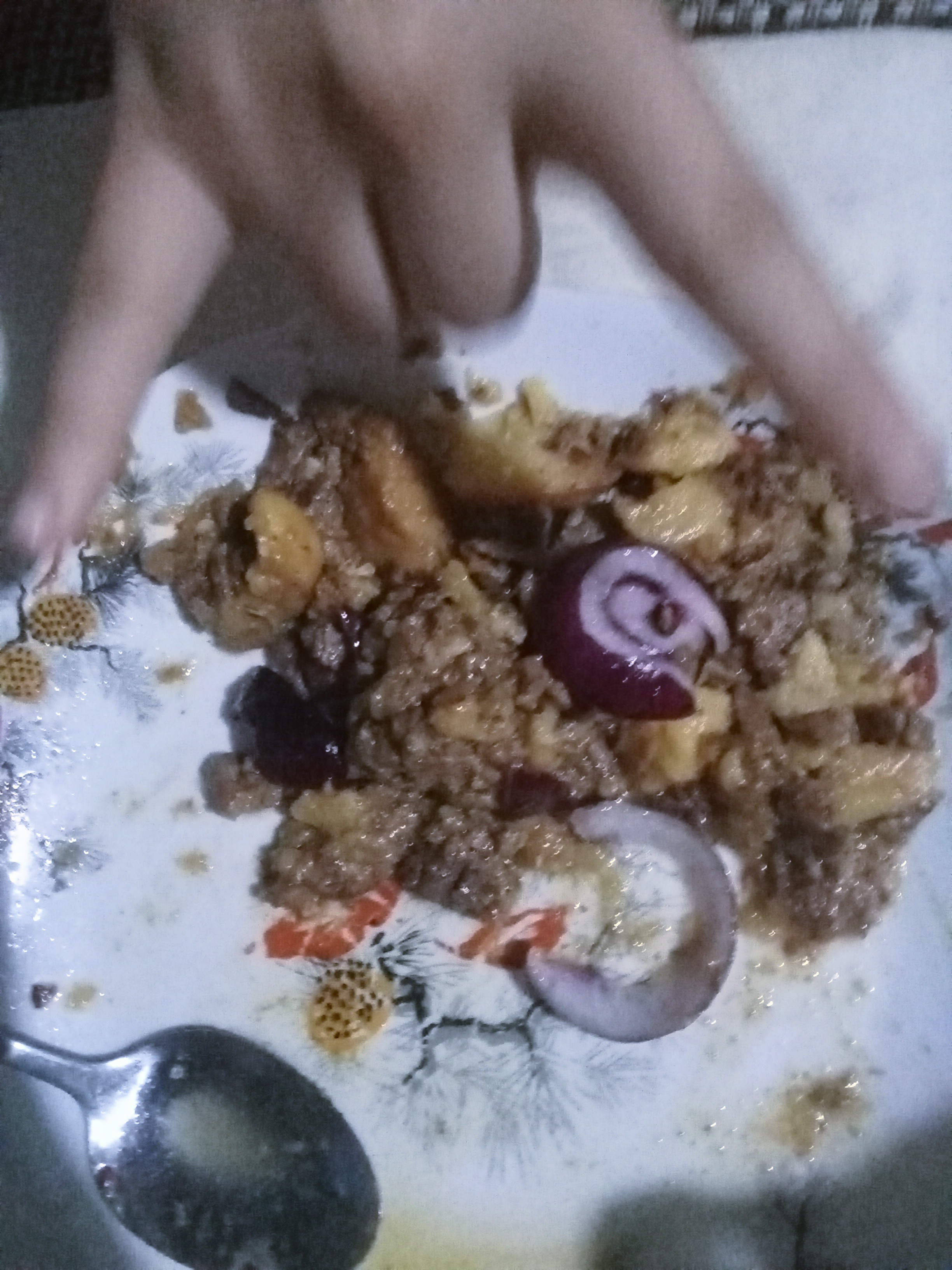 Fried rice with plantain