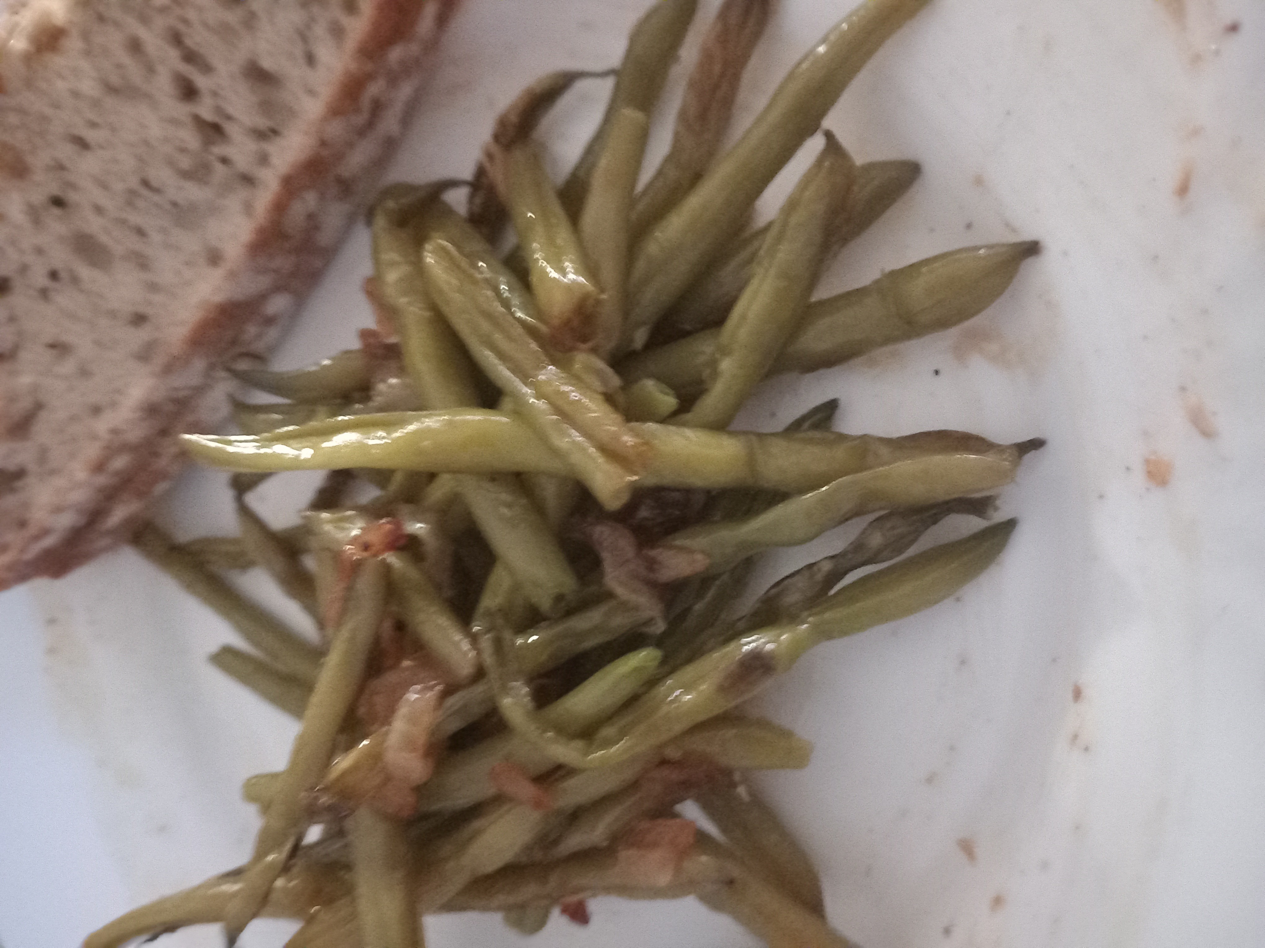 Haricots verts et pain
